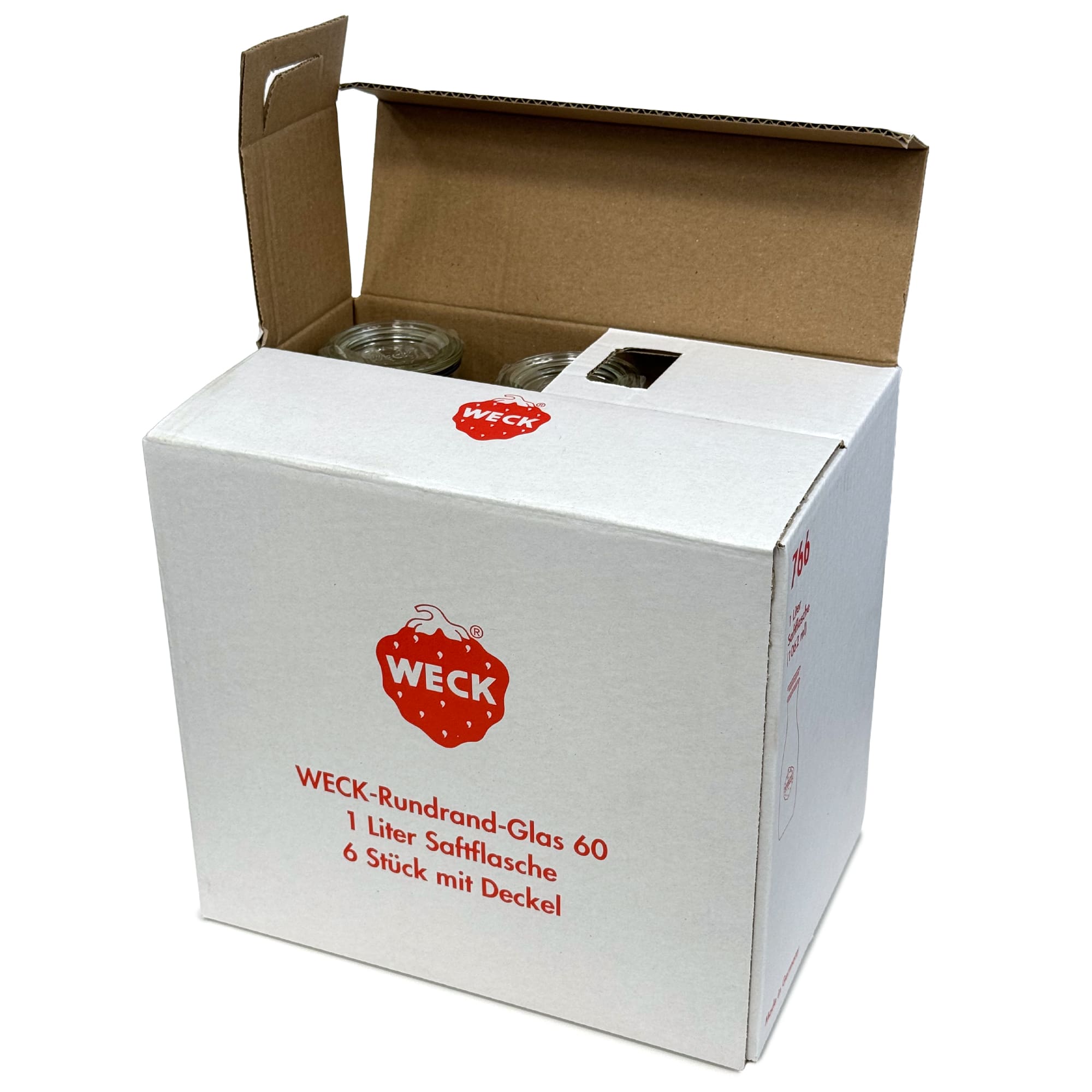 6x 1000 ml garrafa de sumo WECK com tampa de vidro RR 60