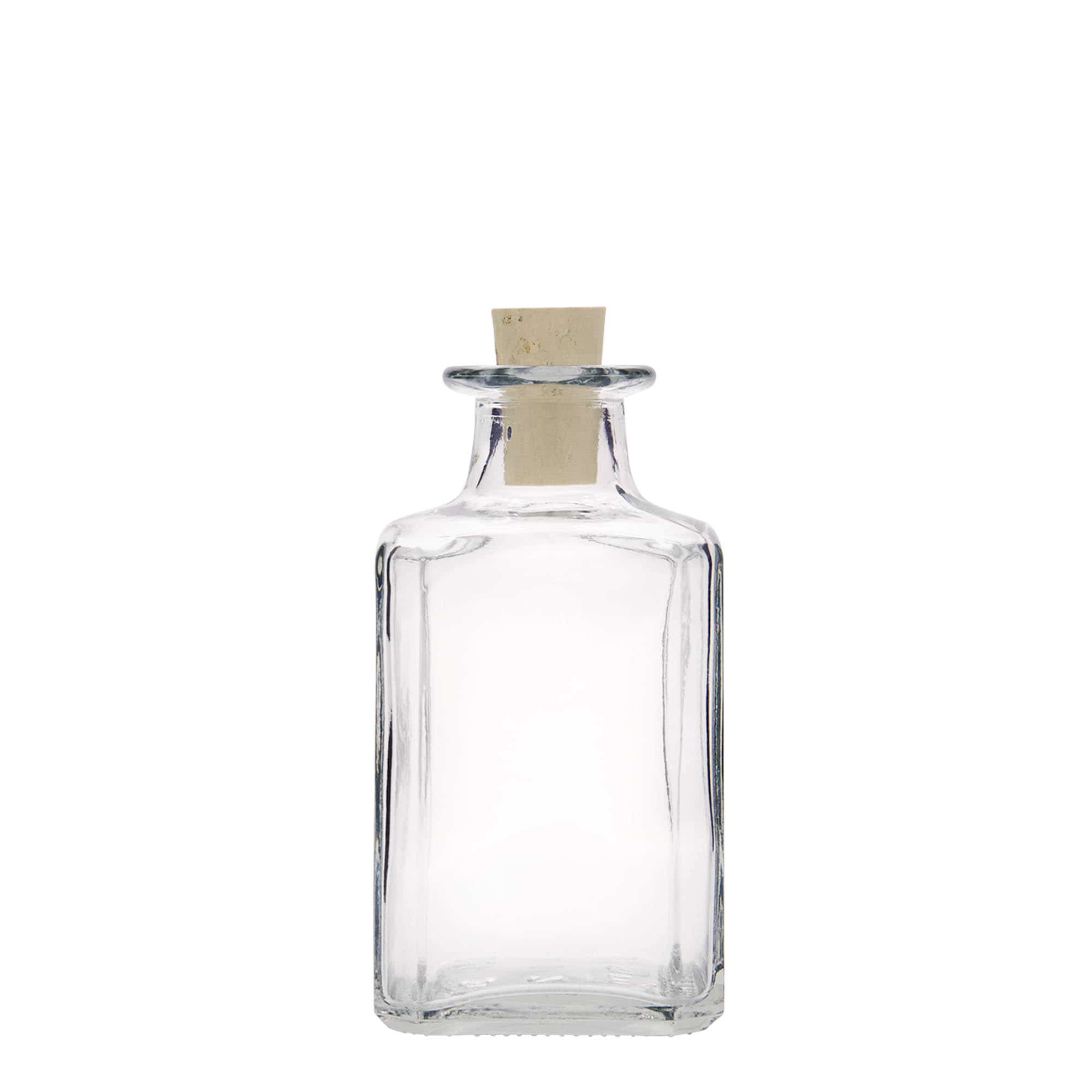 Garrafa de vidro de 250 ml 'Torben', quadrada, boca: rolha