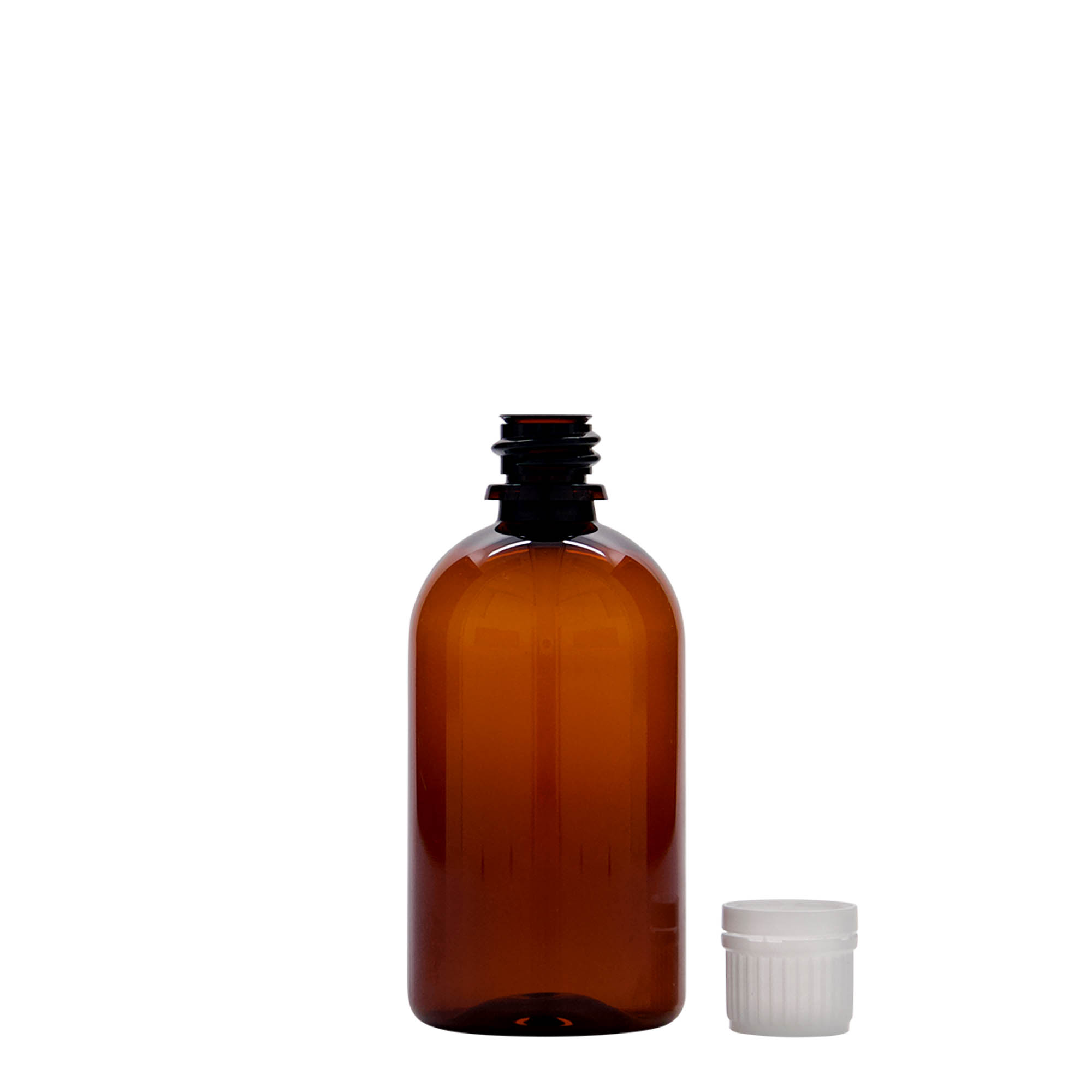 Frasco médico PET de 100 ml 'Easy Living', castanho, plástico, bocal: DIN 18