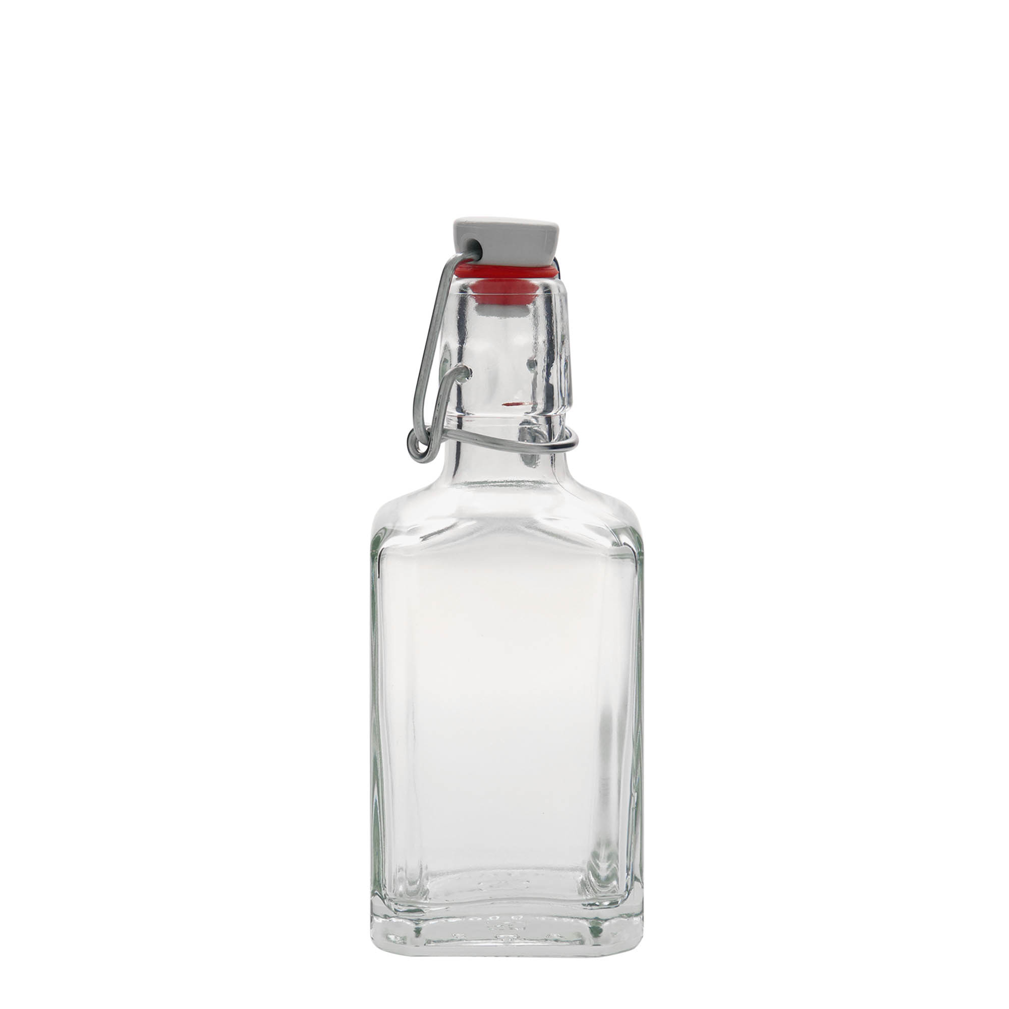Garrafa de vidro de 250 ml 'Rialto', quadrada, boca: fecho de mola Garrafa de vidro de 250 ml 'Rialto', quadrada, boca: fecho de mola