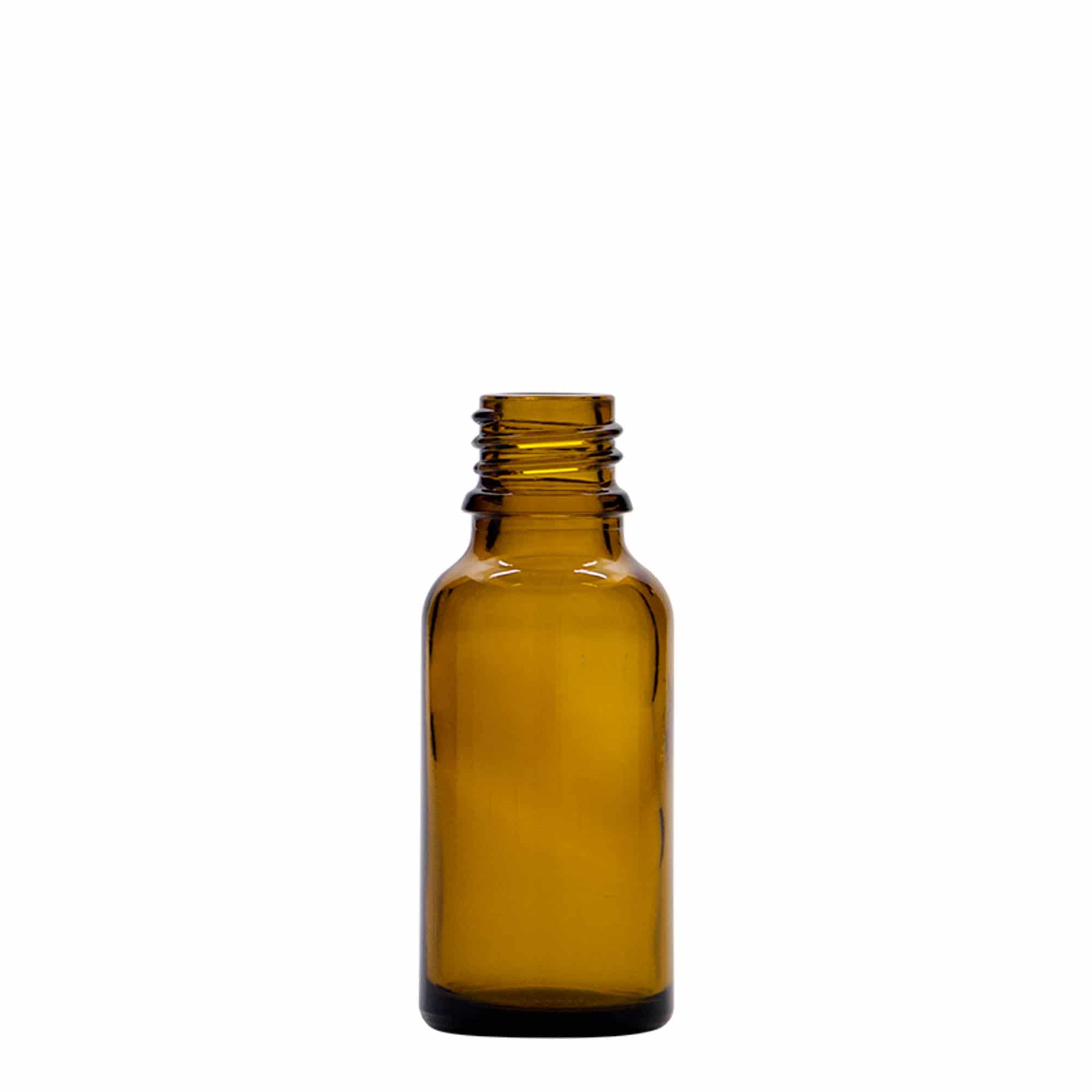 Frasco conta-gotas de 20 ml para medicamentos, vidro, castanho, bocal: DIN 18 Frasco conta-gotas de 20 ml para medicamentos, vidro, castanho, bocal: DIN 18