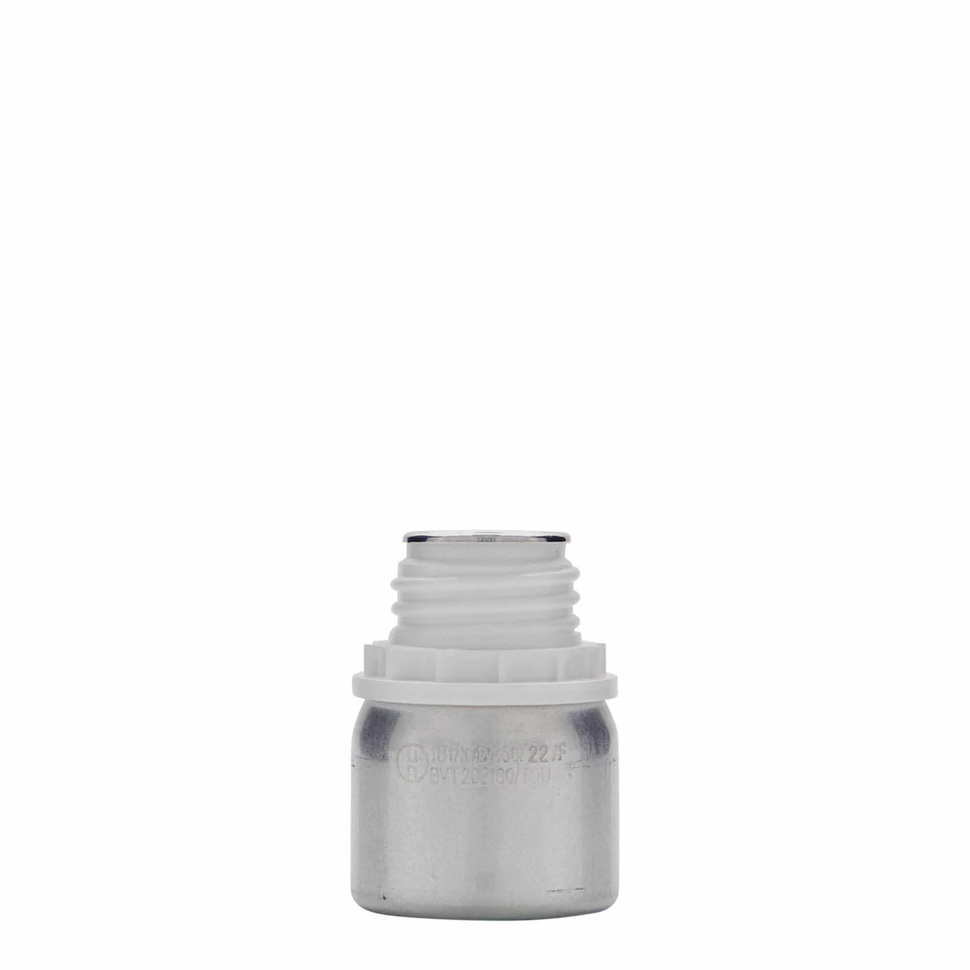 Frasco de alumínio de 50 ml, metal, prateado, bocal: DIN 32