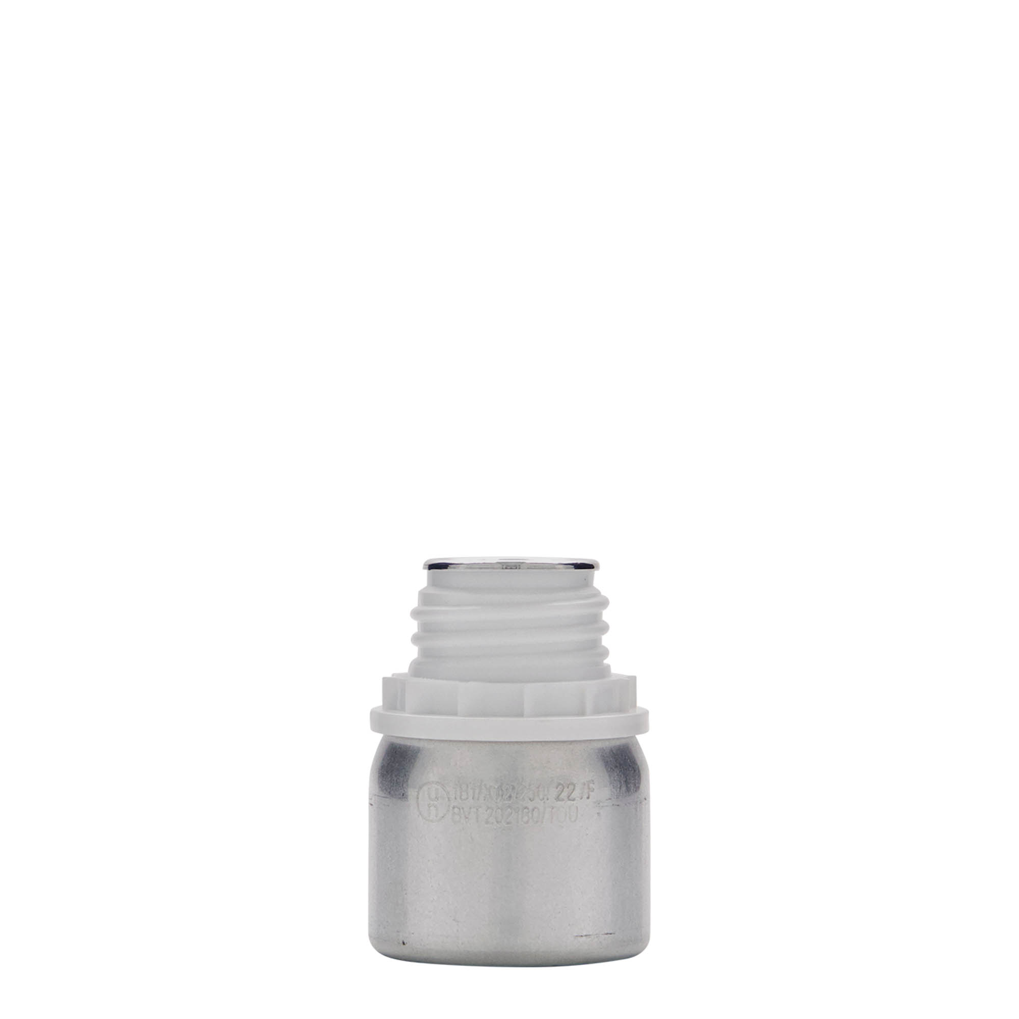 Frasco de alumínio de 50 ml, metal, prateado, bocal: DIN 32