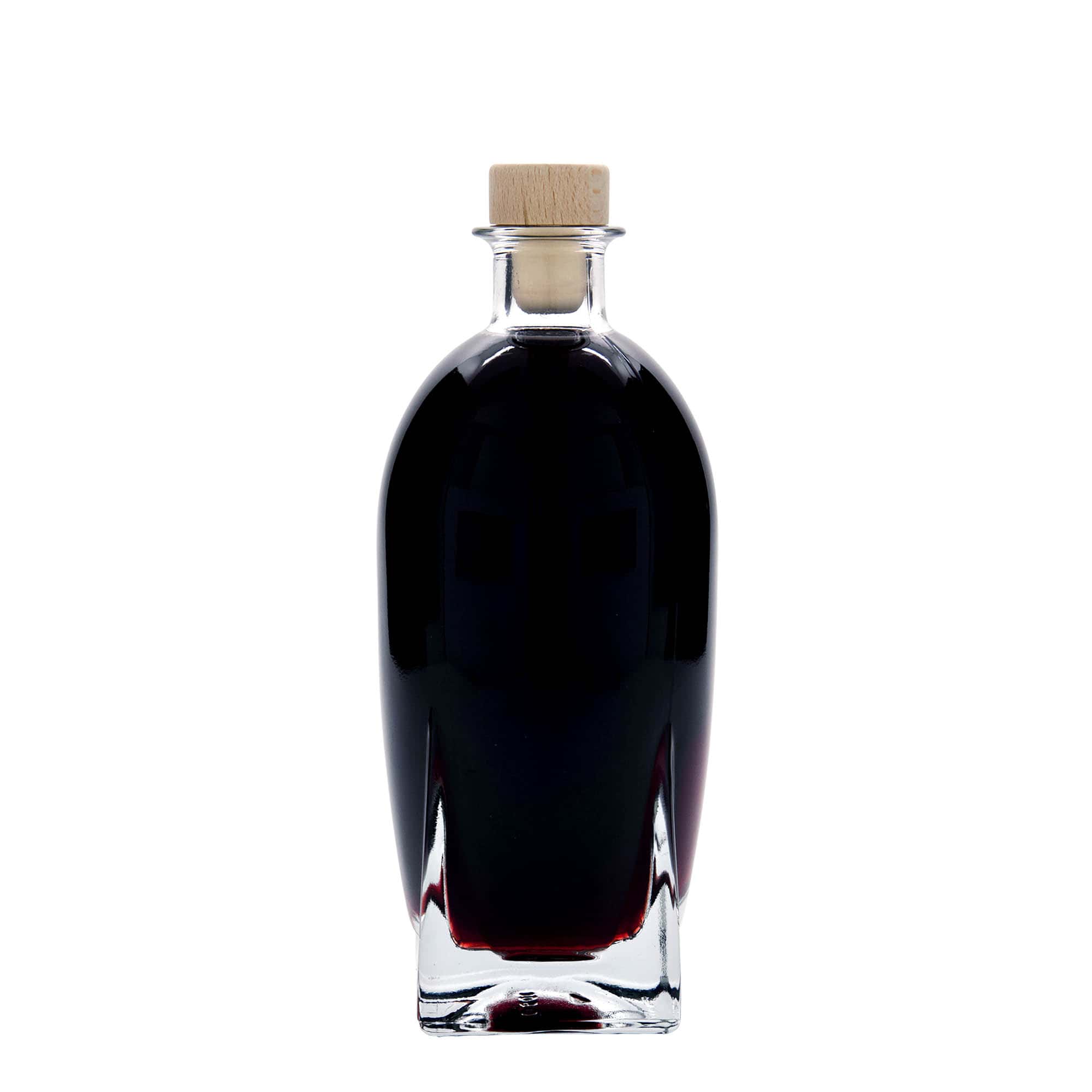500 ml Garrafa de vidro 'Zino', quadrada, boca: Cortiça