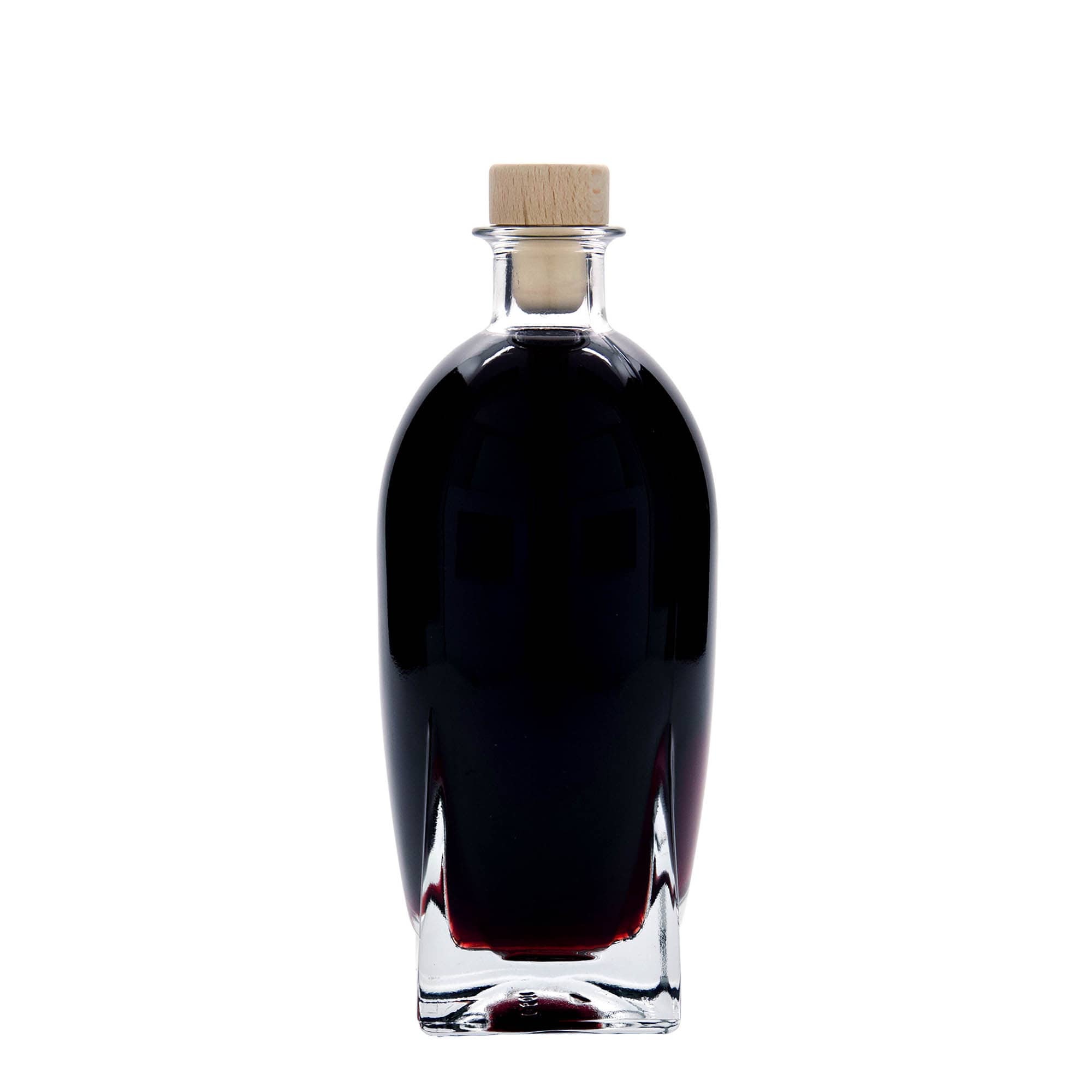 Garrafa de vidro de 500 ml 'Zino', quadrada, boca: cortiça
