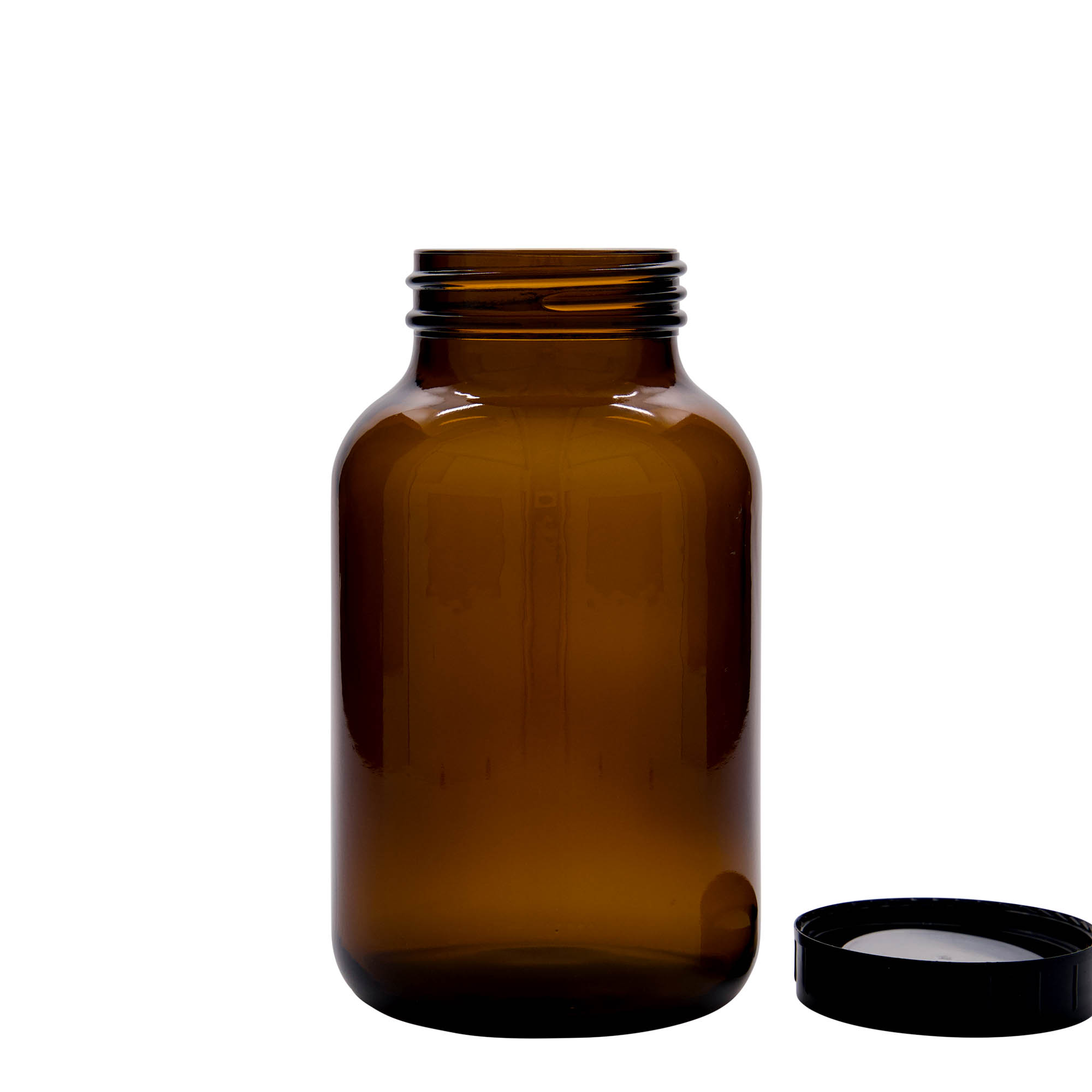 1.000 ml Frasco de boca larga, castanho, Boca: DIN 68 1.000 ml Frasco de boca larga, castanho, Boca: DIN 68