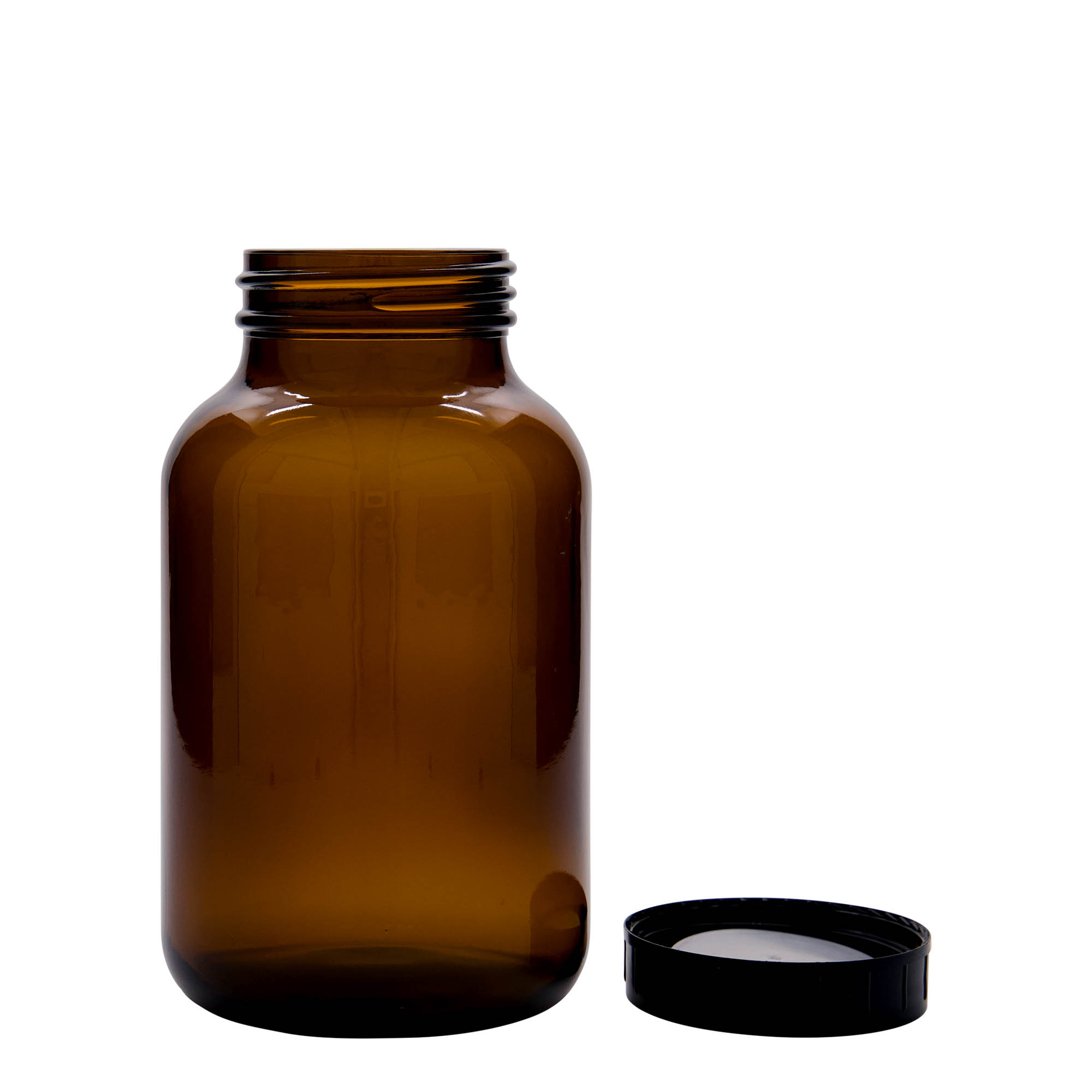 1.000 ml Frasco de boca larga, castanho, Boca: DIN 68