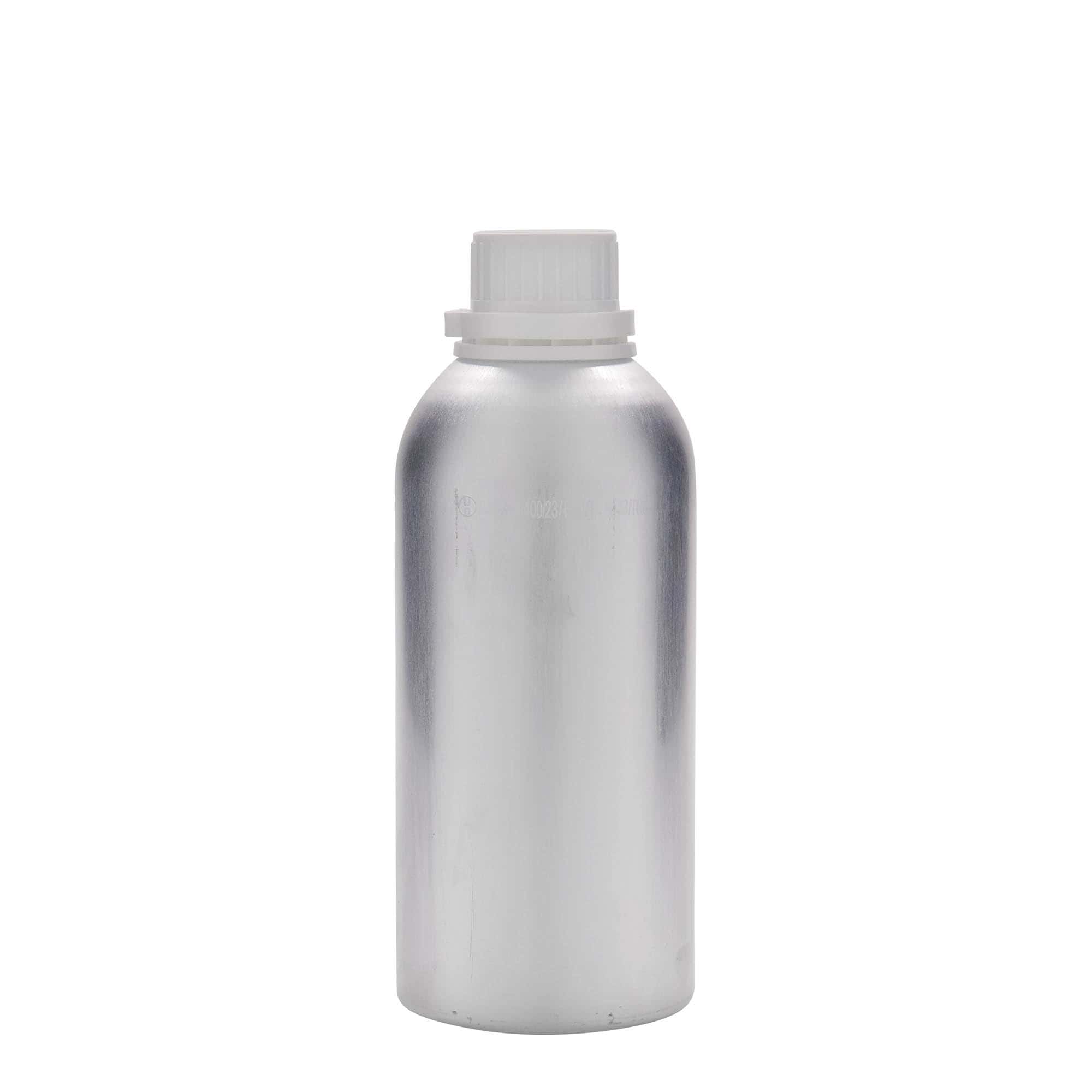 625 ml garrafa de alumínio, metal, prata, boca: DIN 32