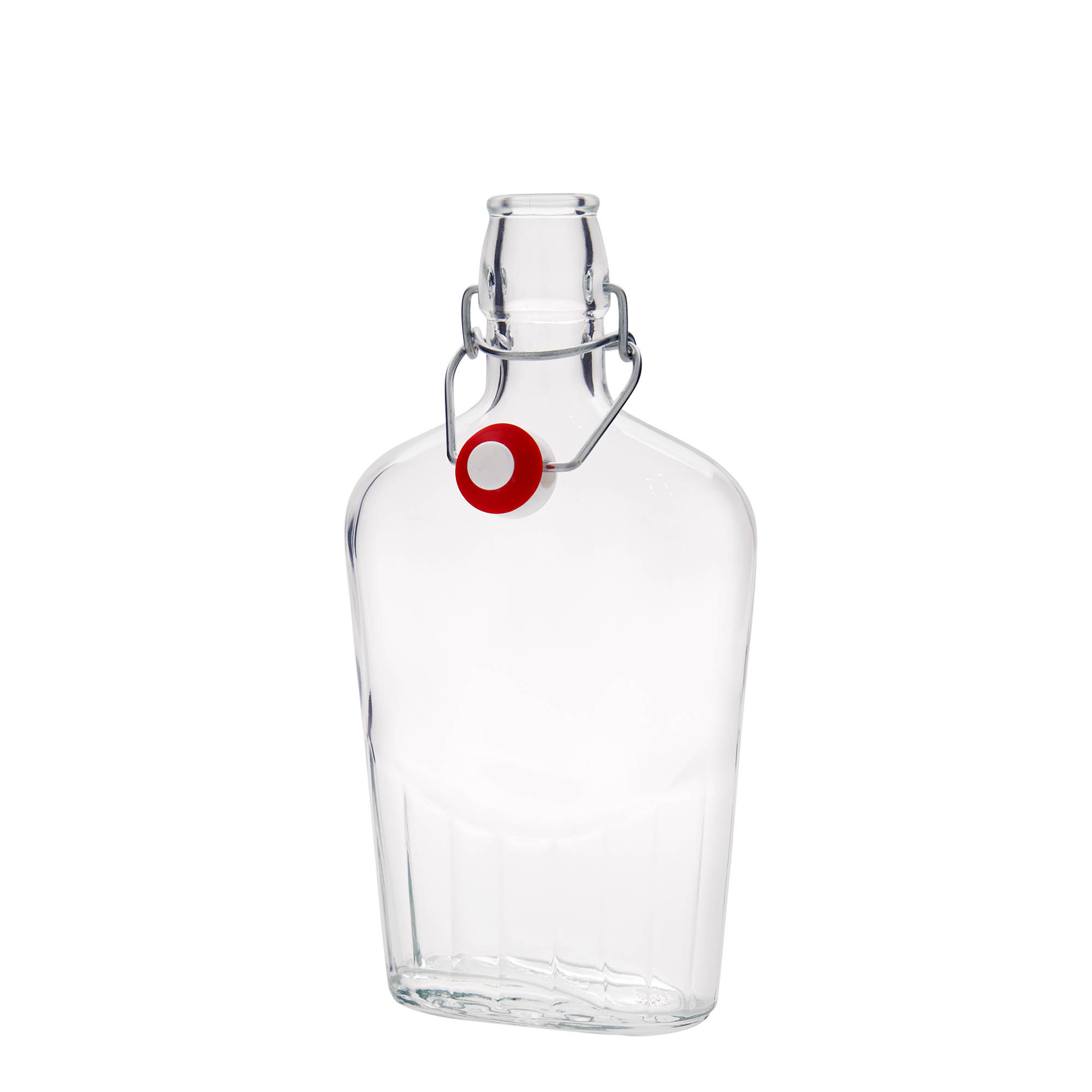 Garrafa de vidro de 500 ml 'Fiaschetta', oval, boca: fecho de alavanca