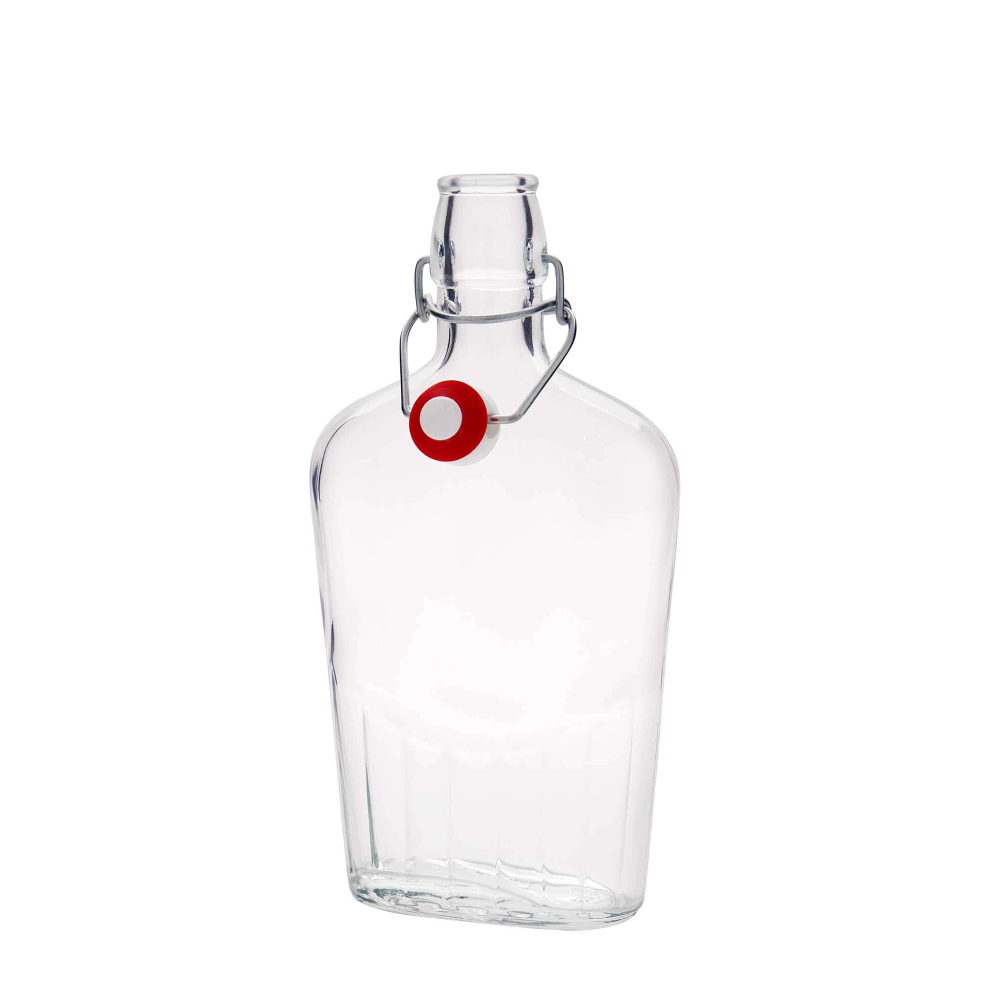 Garrafa de vidro de 500 ml 'Fiaschetta', oval, boca: fecho de alavanca