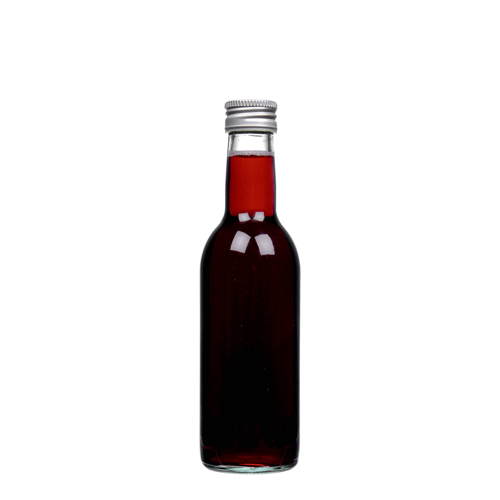 Garrafa de vidro de 250 ml 'Bordeaux', Boca: PP 28 Garrafa de vidro de 250 ml 'Bordeaux', Boca: PP 28