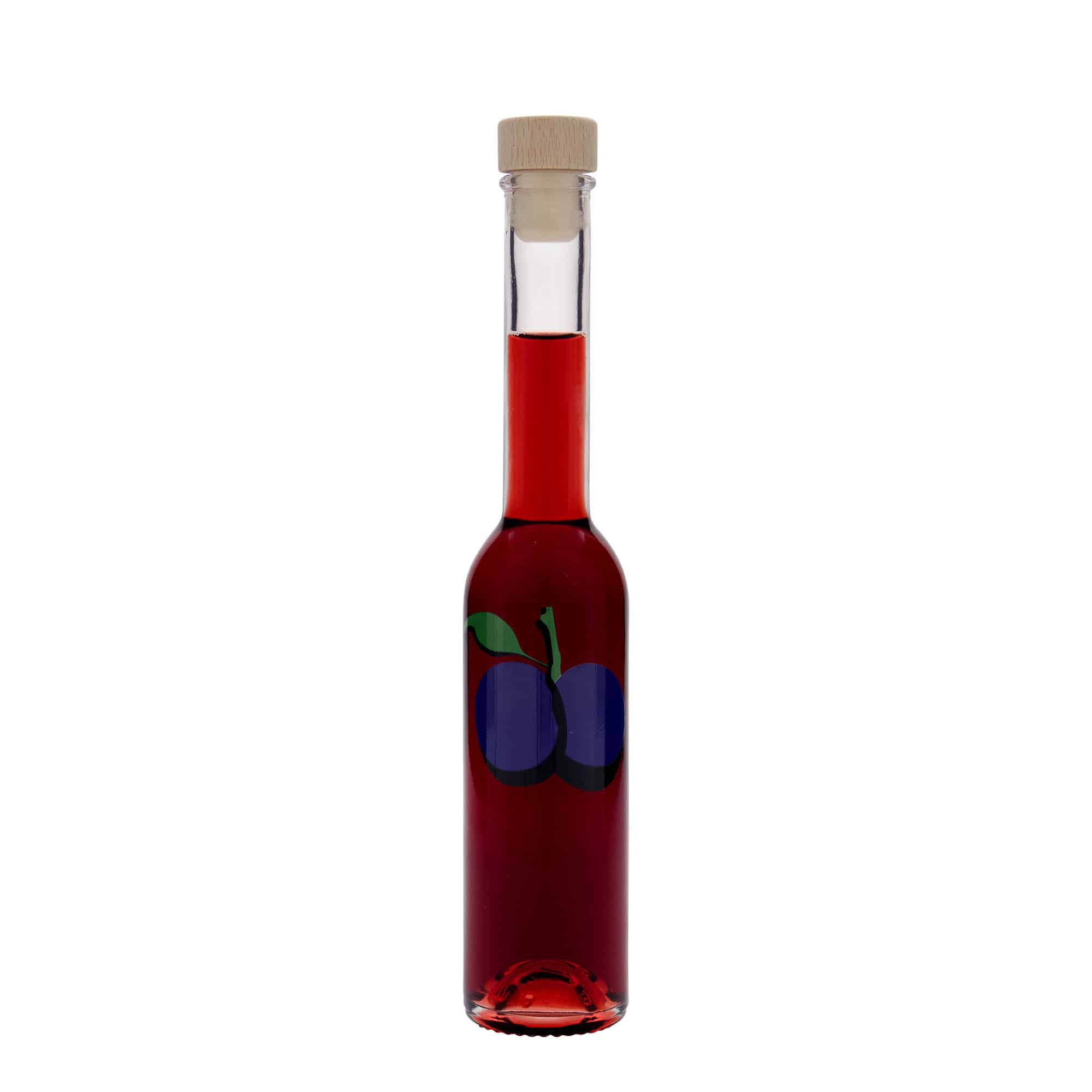 200 ml Garrafa de vidro 'Opera', Motivo: Ameixa, boca: Cortiça