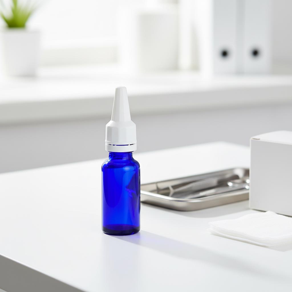 Tampa de rosca com aplicador, plástico PE, branco, para abertura: DIN 18