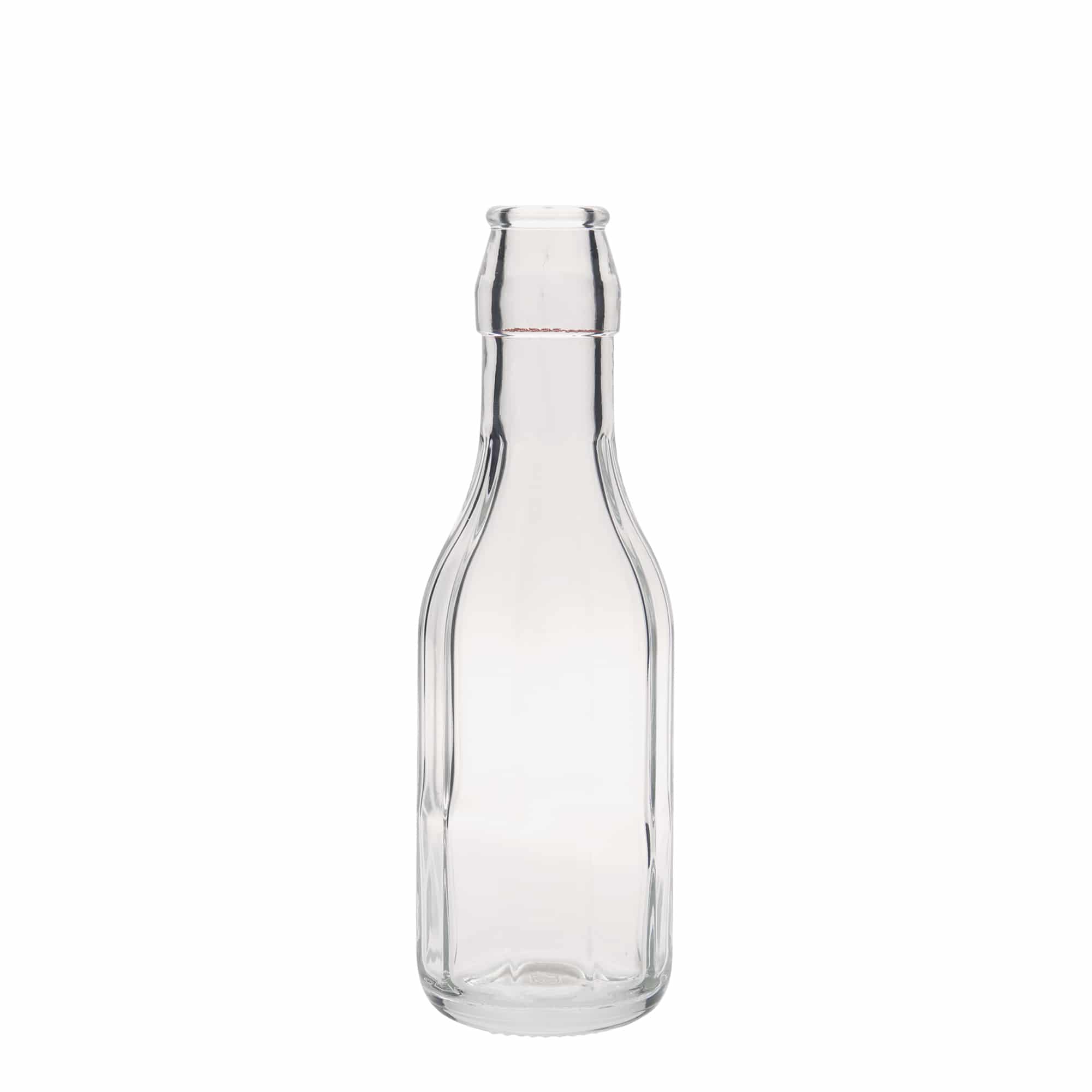 Frasco de vidro de 250 ml 'Bravo', decagonal, boca: fecho de mola