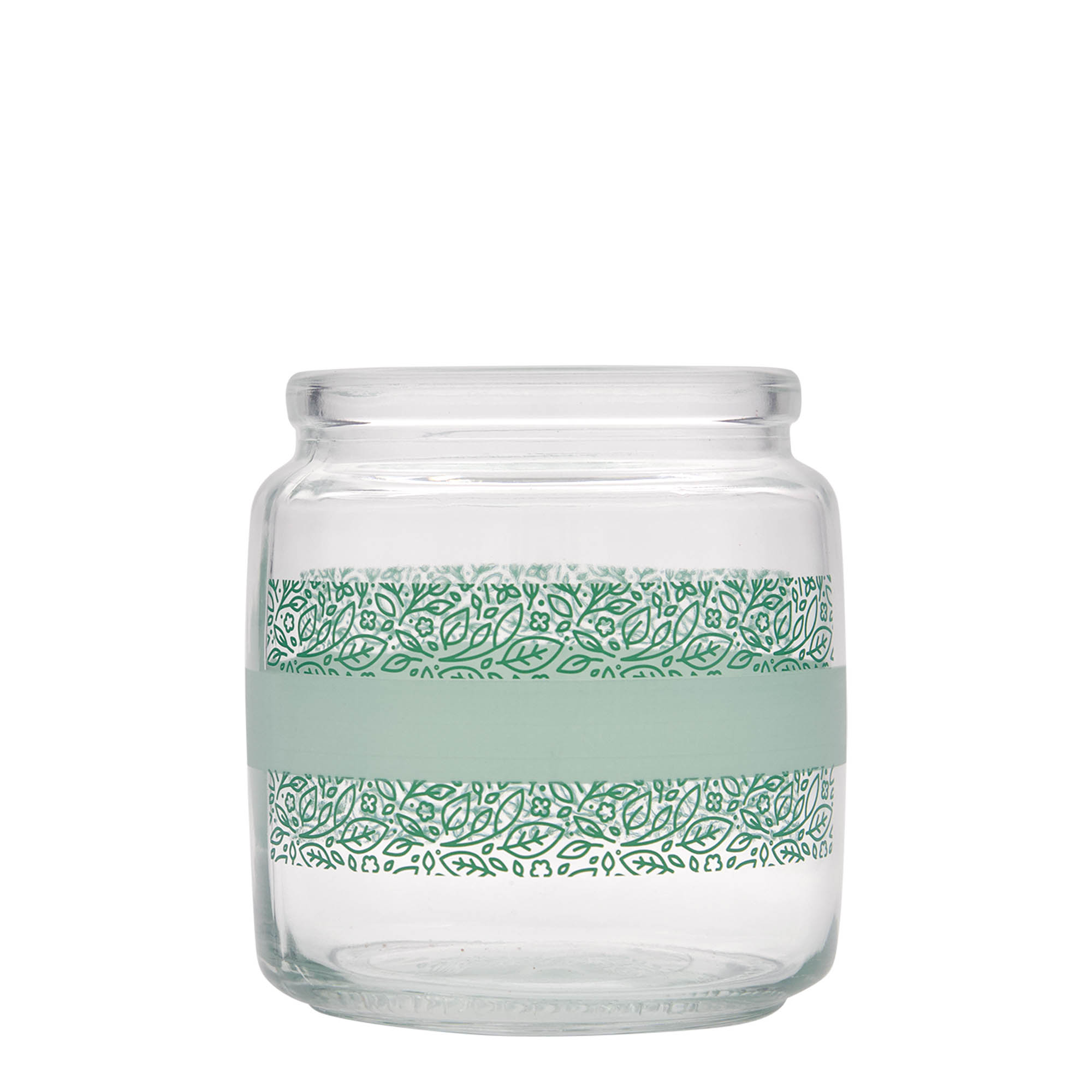 750 ml frasco de vidro com rolha 'Giara', motivo: Naturalmente verde, boca: rolha