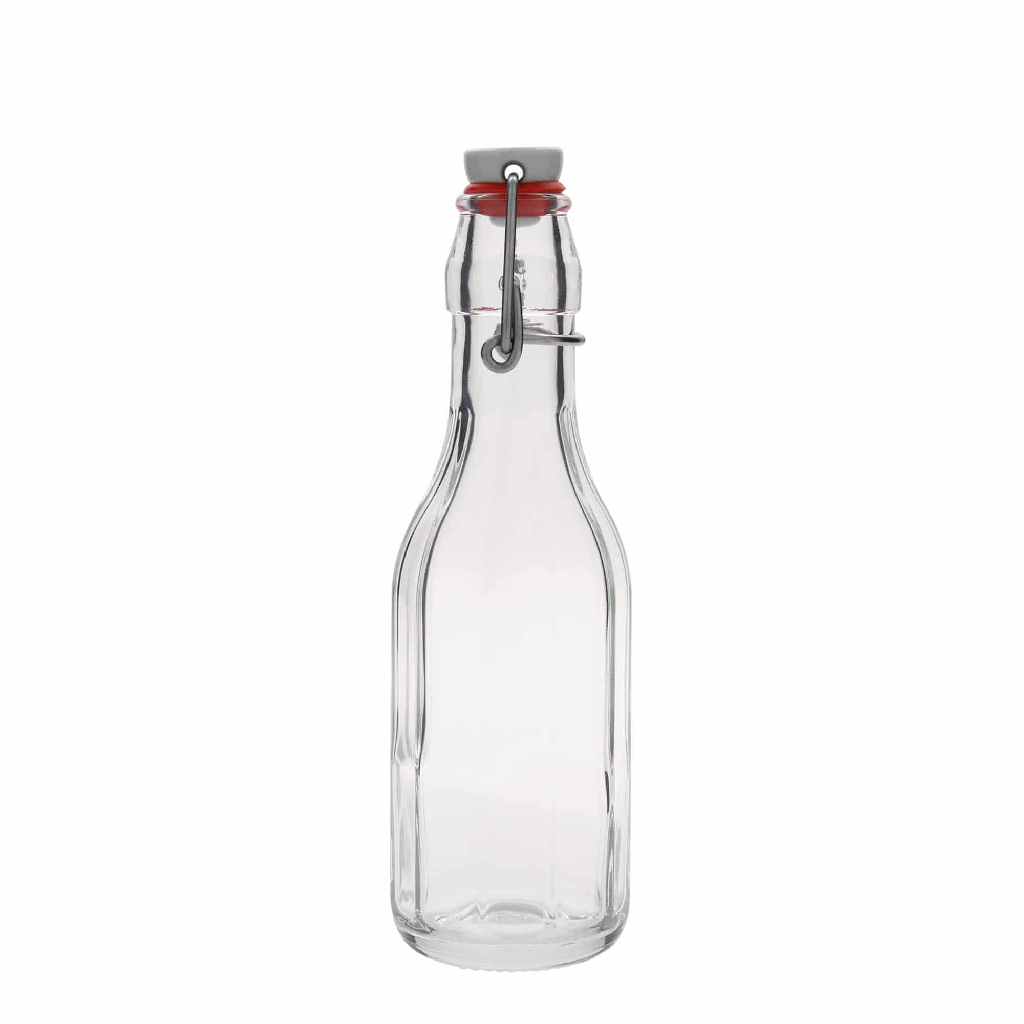 Frasco de vidro de 250 ml 'Bravo', decagonal, boca: fecho de mola