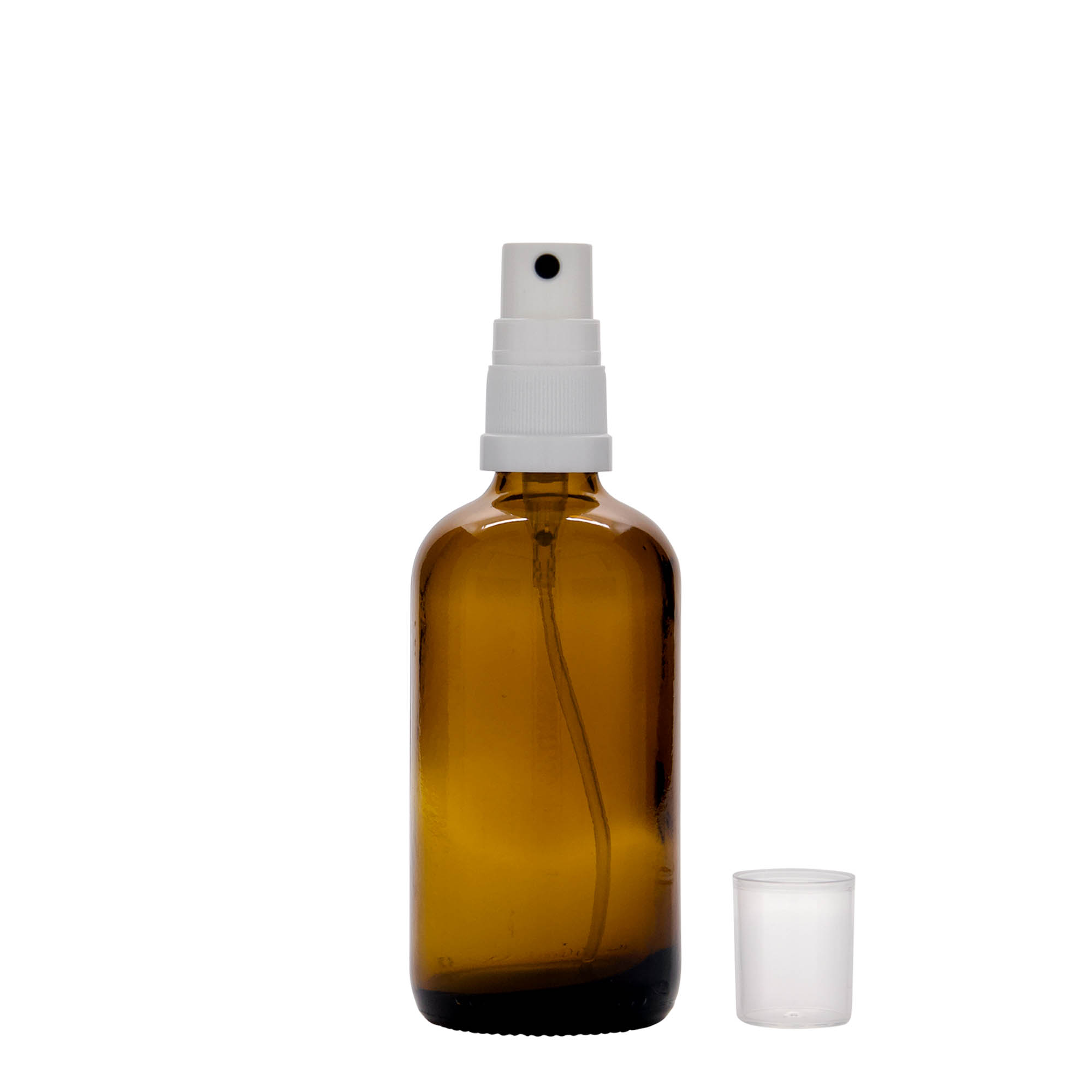 Frasco de spray 100 ml, medicamento, vidro, castanho, bocal: DIN 18