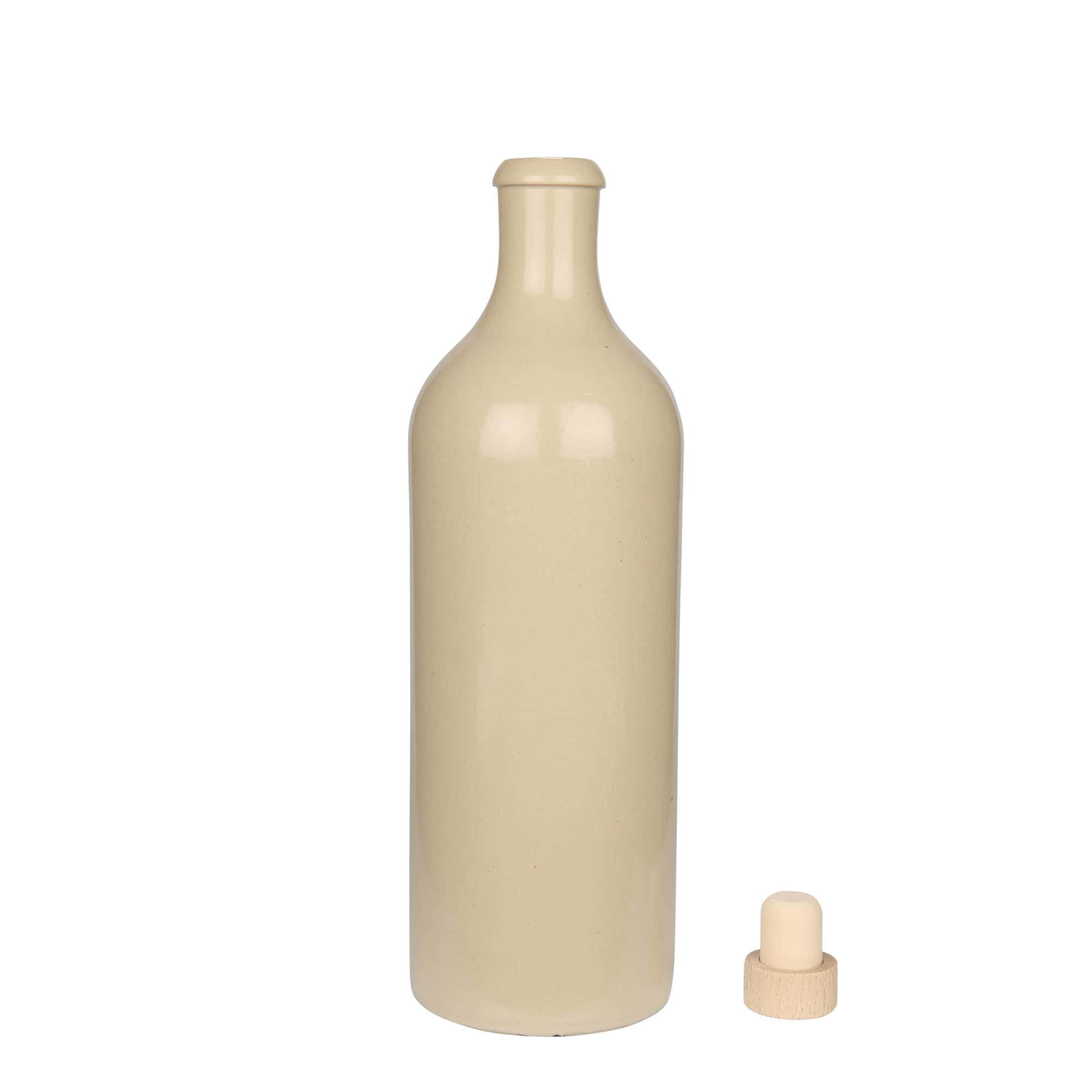 750 ml Jarro de barro, grés, bege, Boca: cortiça
