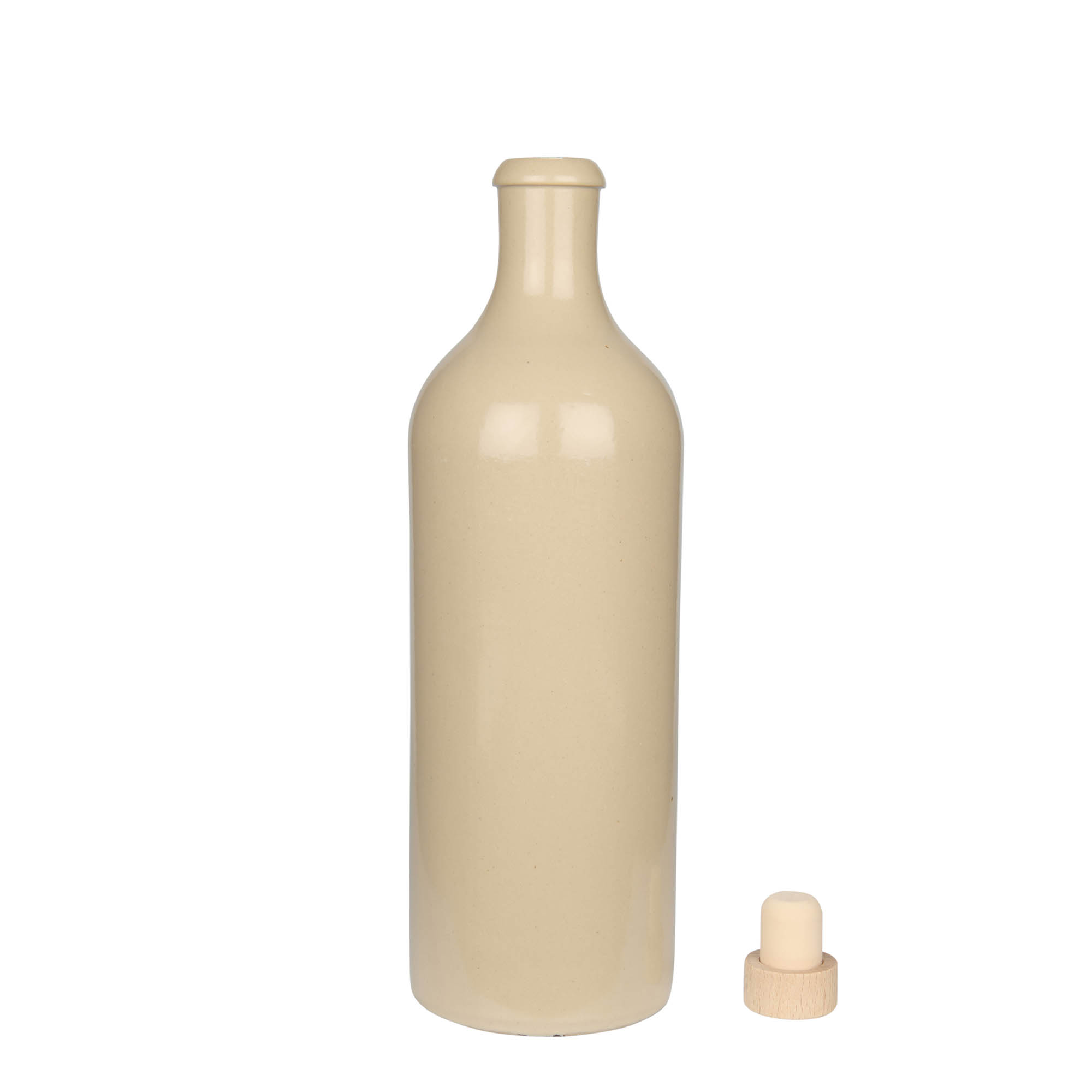 750 ml Jarro de barro, grés, bege, Boca: cortiça