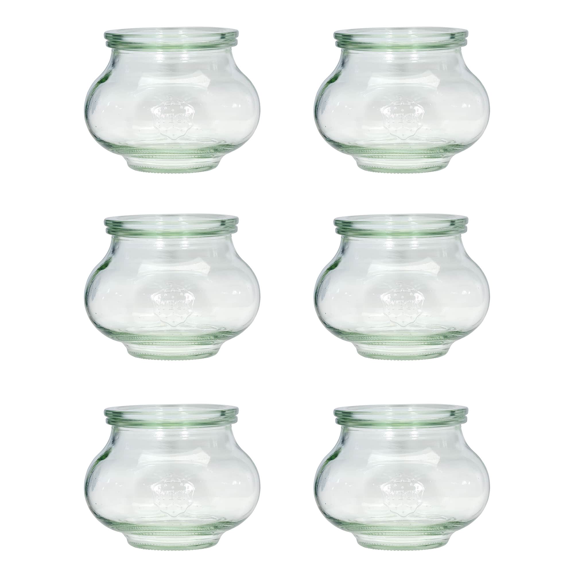 6x 560 ml frasco decorativo WECK com tampa de vidro RR 80