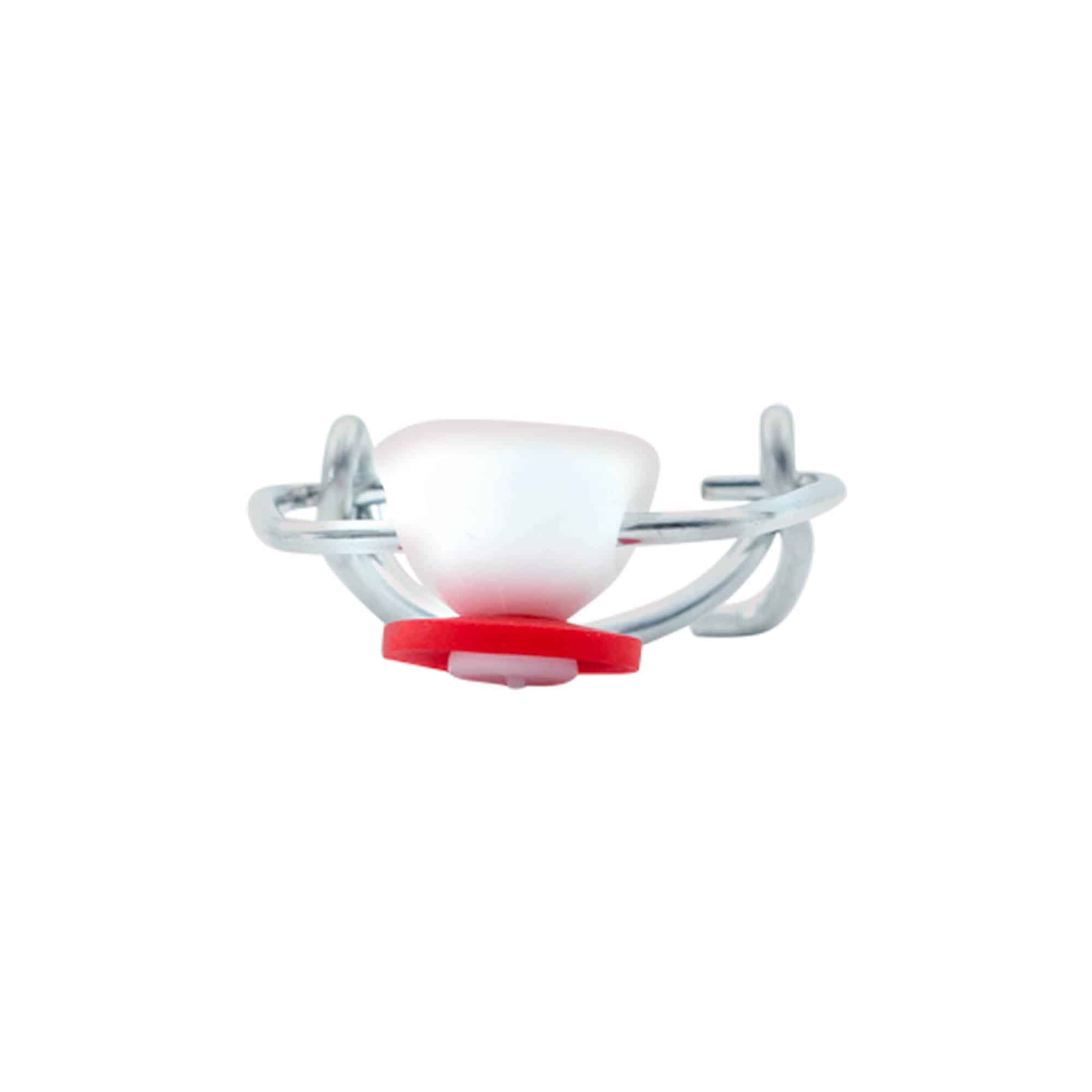 Fecho de pressão mini, plástico, vermelho-branco Fecho de pressão mini, plástico, vermelho-branco