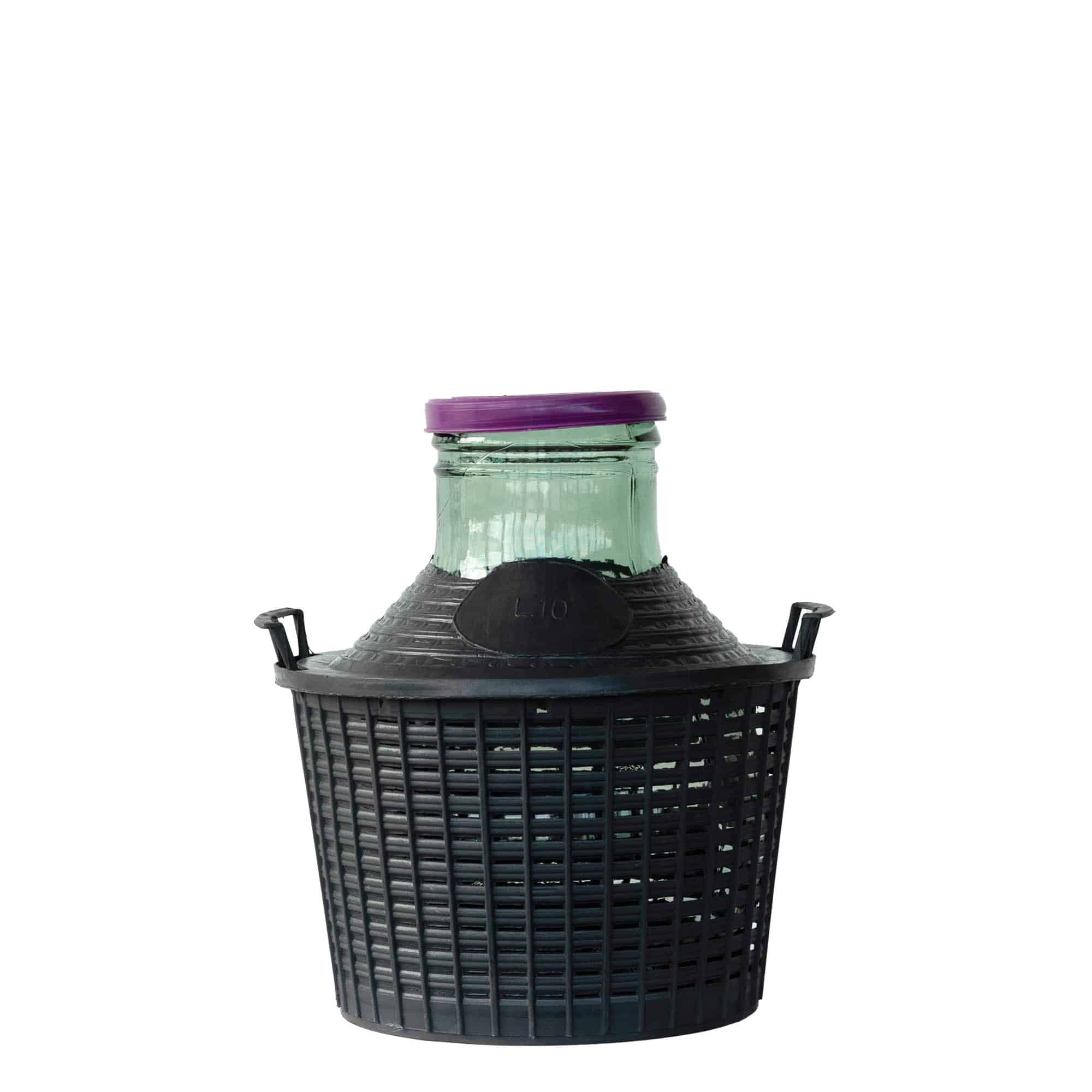 Botija de vidro de pescoço largo, 10 l, tampa de encaixe