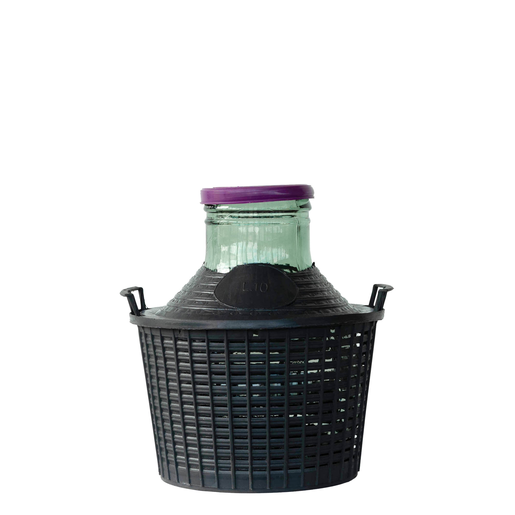 Botija de vidro de pescoço largo, 10 l, tampa de encaixe Botija de vidro de pescoço largo, 10 l, tampa de encaixe