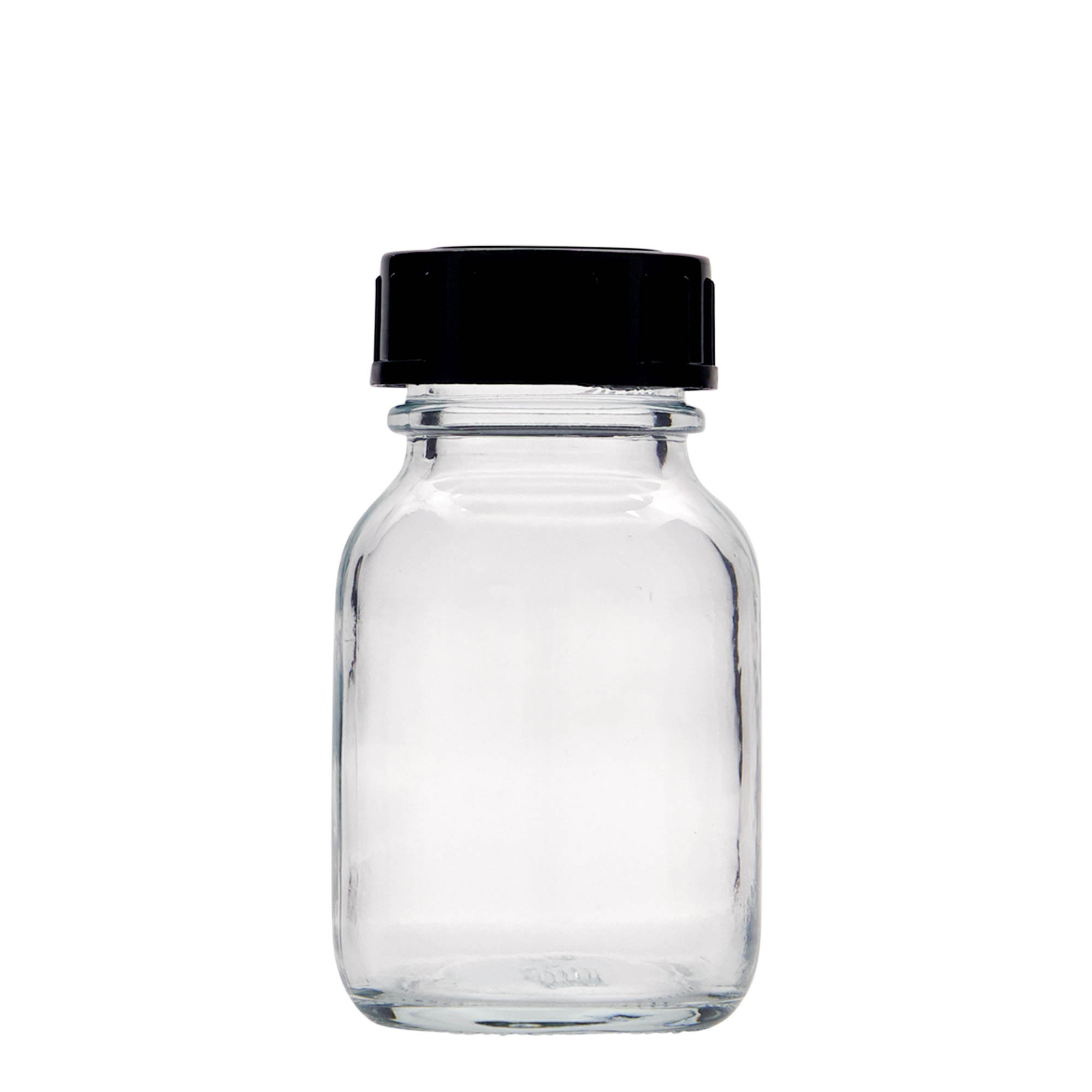 Frasco de vidro de gargalo largo de 50 ml, boca: DIN 32 Frasco de vidro de gargalo largo de 50 ml, boca: DIN 32