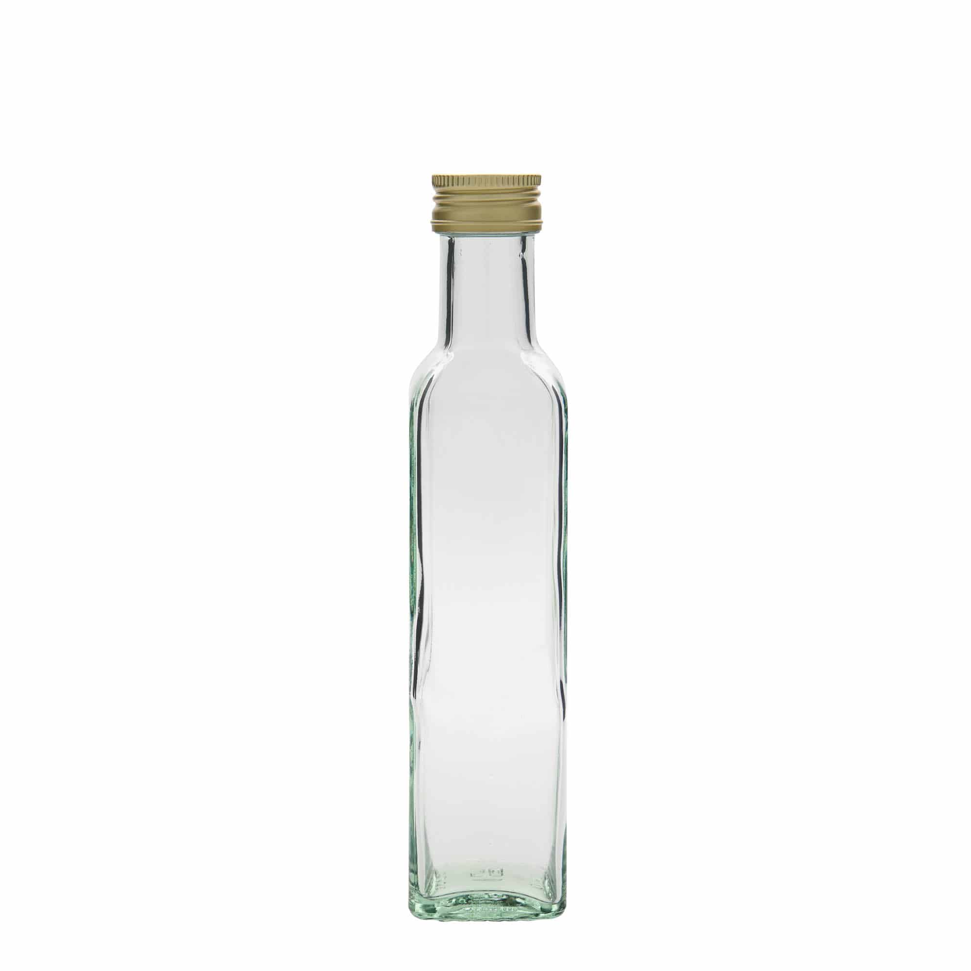 Garrafa de vidro de 250 ml 'Marasca', quadrada, boca: PP 31,5