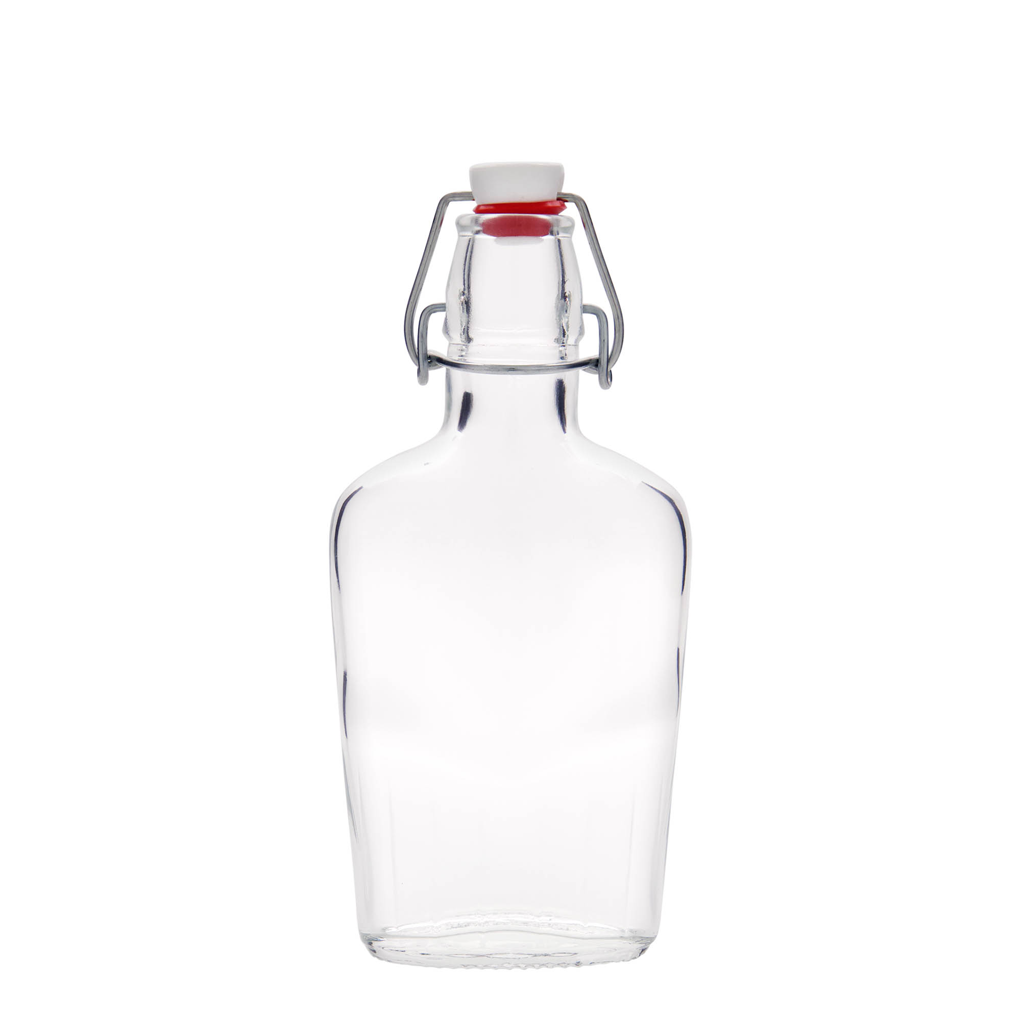 Garrafa de vidro de 250 ml 'Fiaschetta', oval, boca: fecho de mola