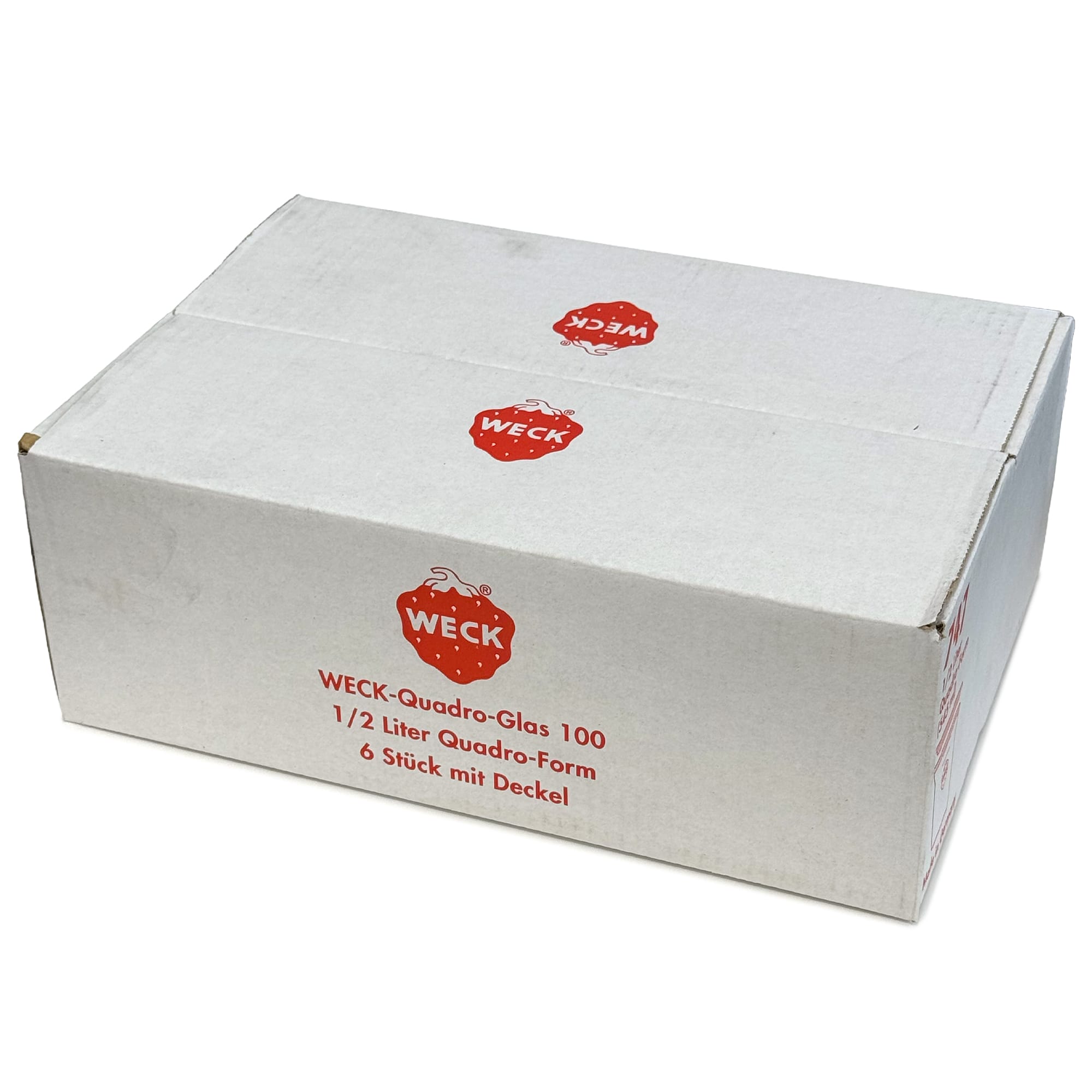 6x 545 ml WECK-Quadroglas com tampa de vidro RR 100