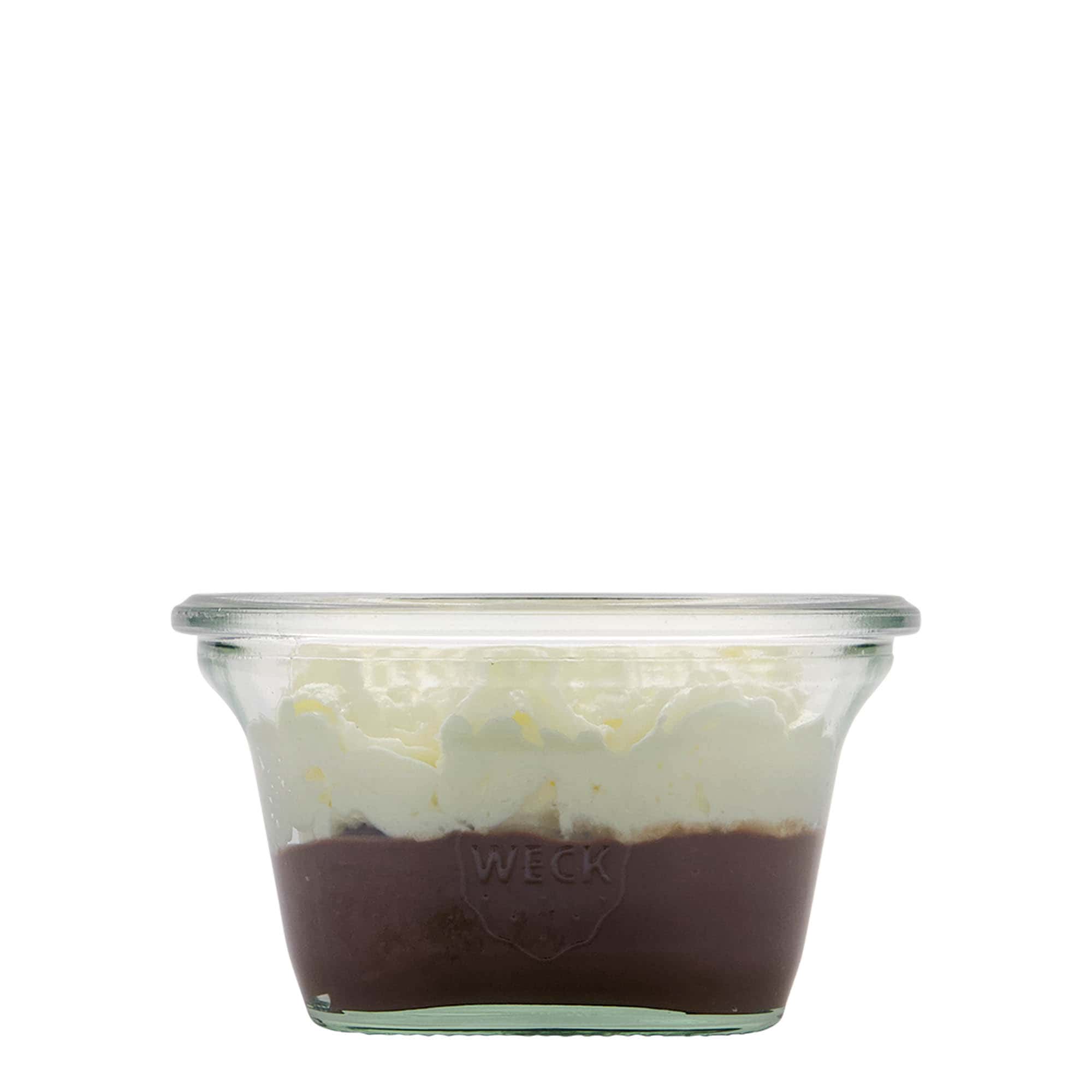 290 ml WECK-Quadroglas, quadrado, boca: borda redonda