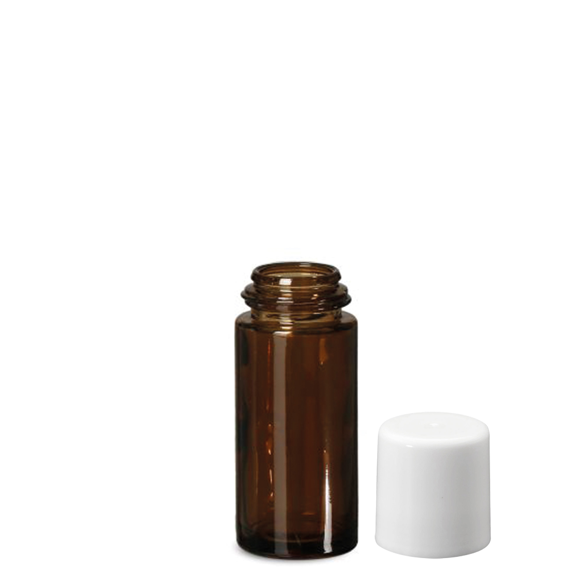 Frasco roll-on de 50 ml, vidro, castanho, abertura: tampa de rosca