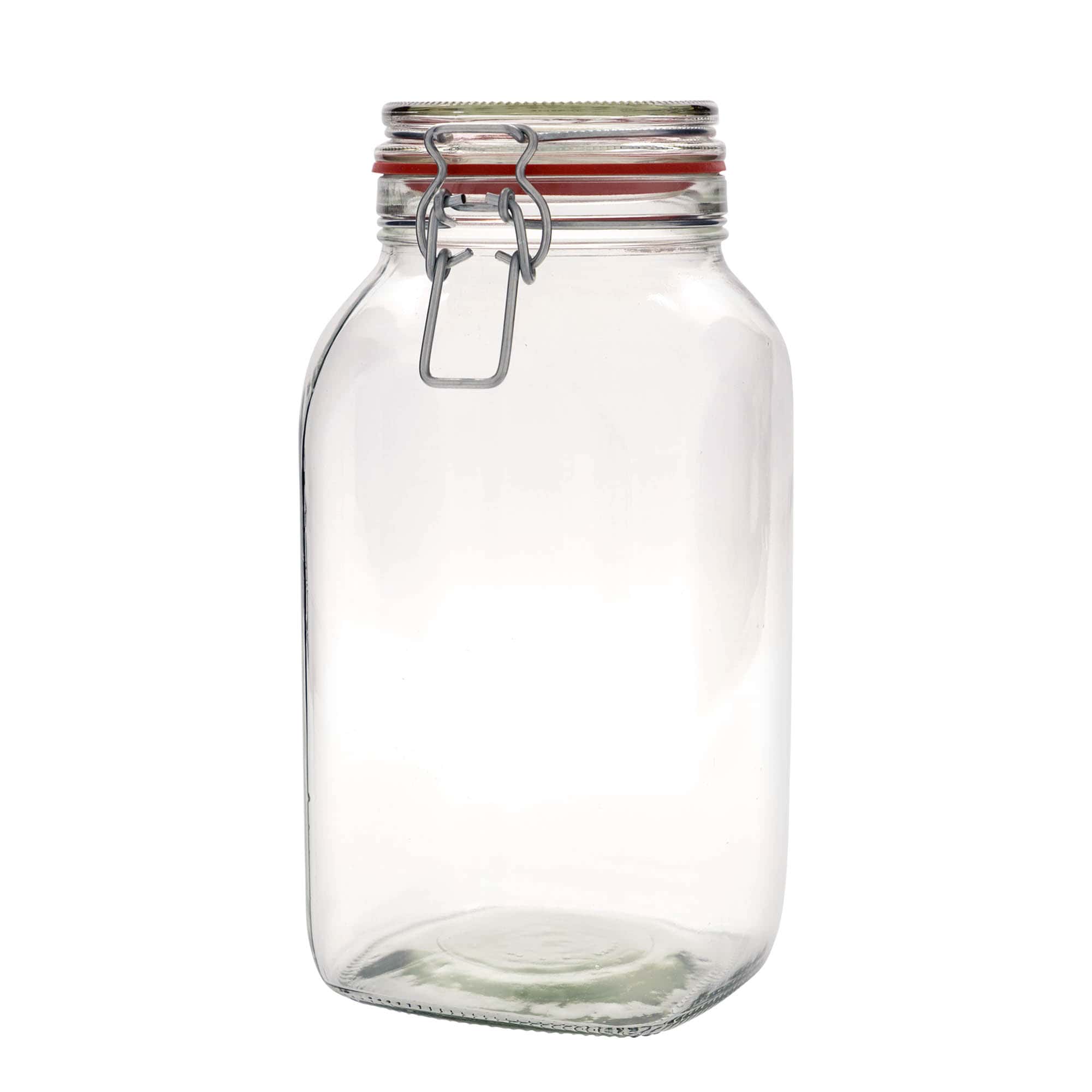 2590 ml Frasco hermético, quadrado, boca: Fecho hermético 2590 ml Frasco hermético, quadrado, boca: Fecho hermético