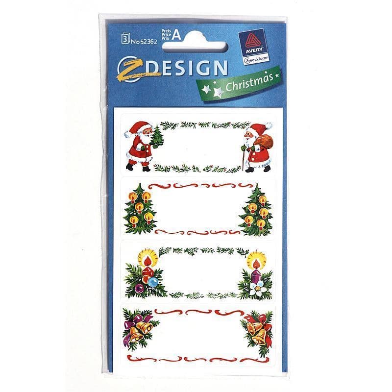 Etiquetas com formas 'Desenho natalino', papel, várias cores