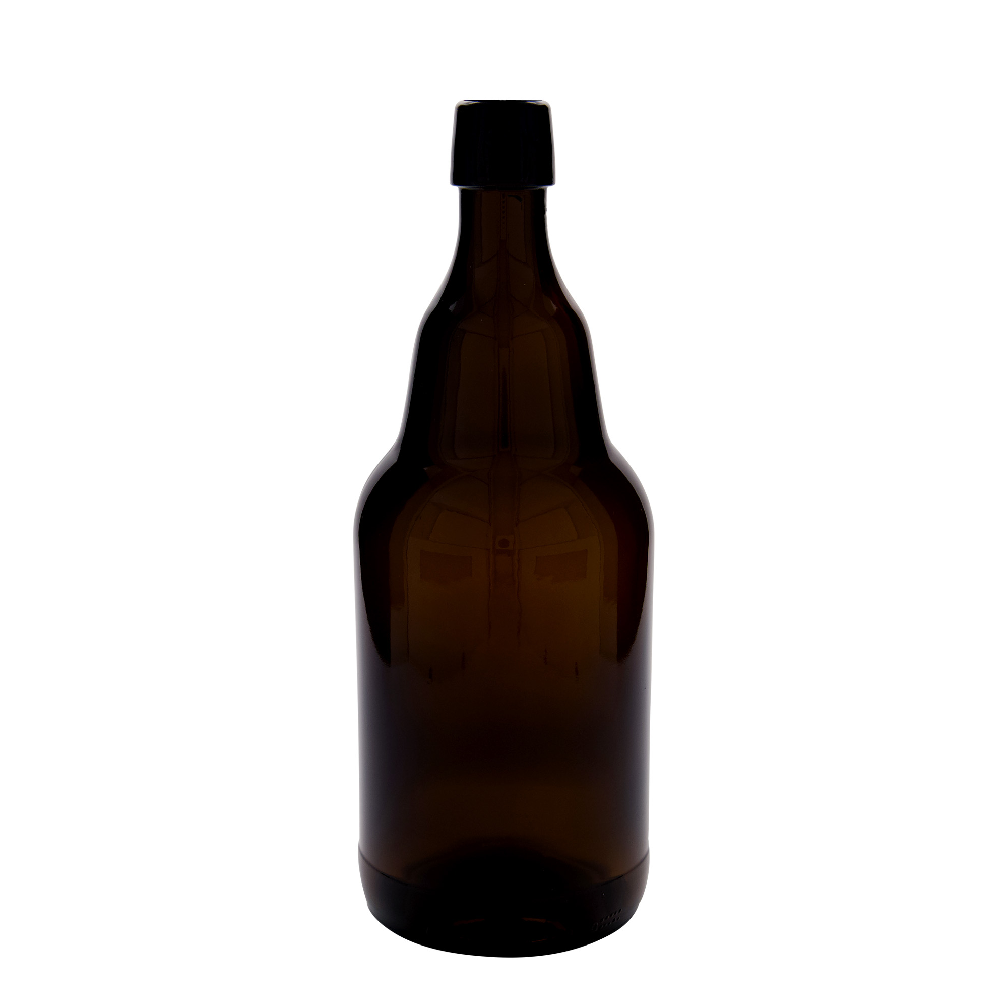Garrafa de cerveja de 2.000 ml, vidro, castanha, boca: fecho de alavanca