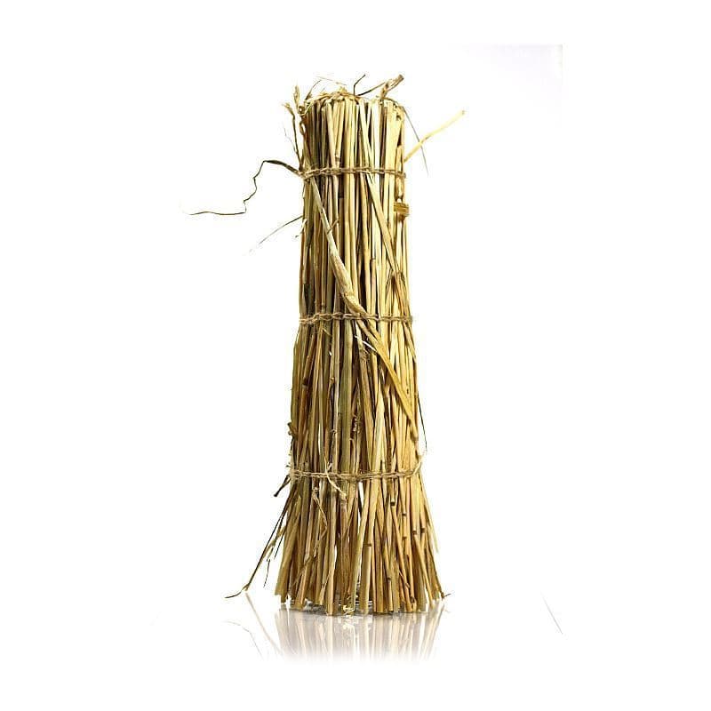 Decoração para garrafa com canudo de palha, bege