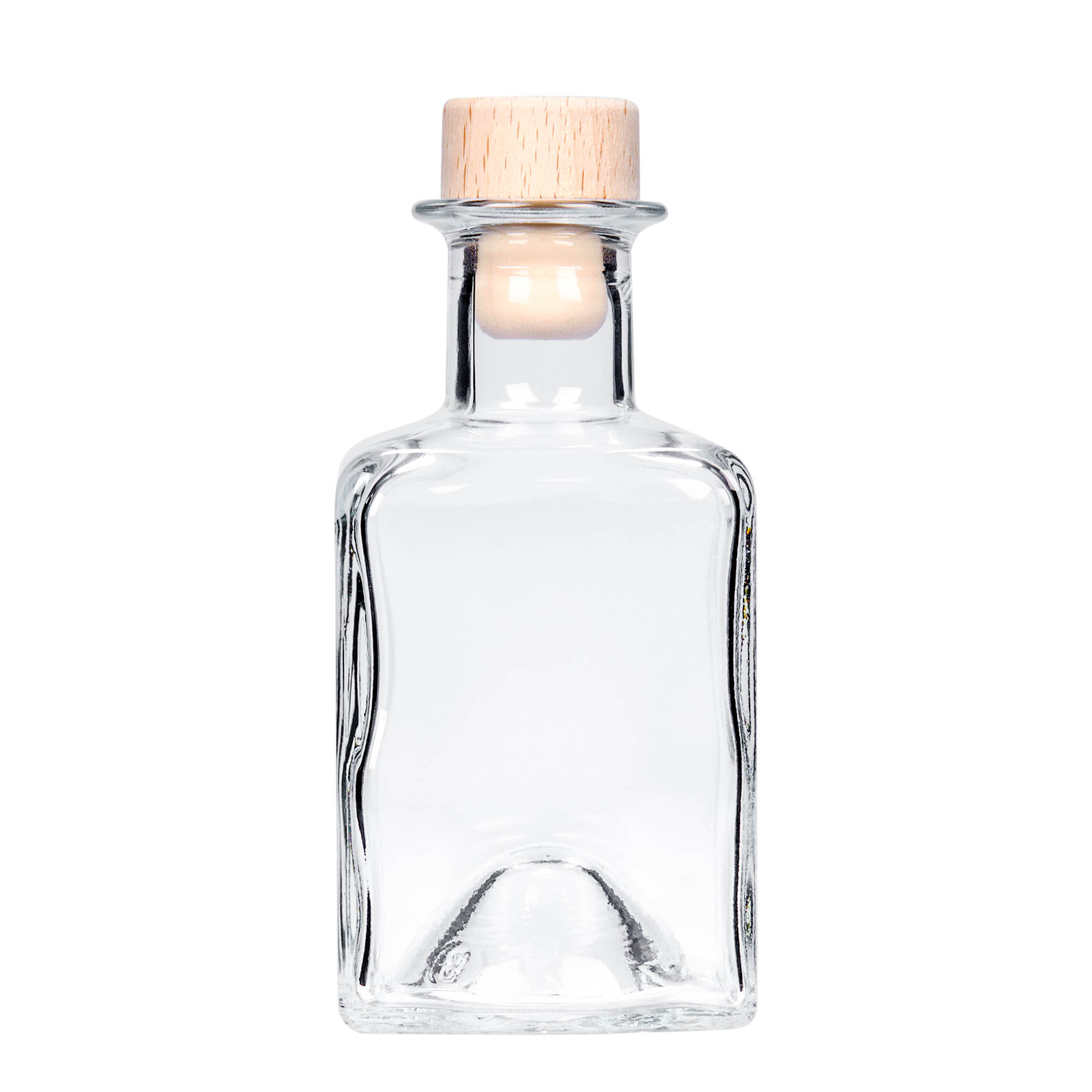 Frasco de vidro de 200 ml 'Kubica', quadrado, gargalo: cortiça Frasco de vidro de 200 ml 'Kubica', quadrado, gargalo: cortiça
