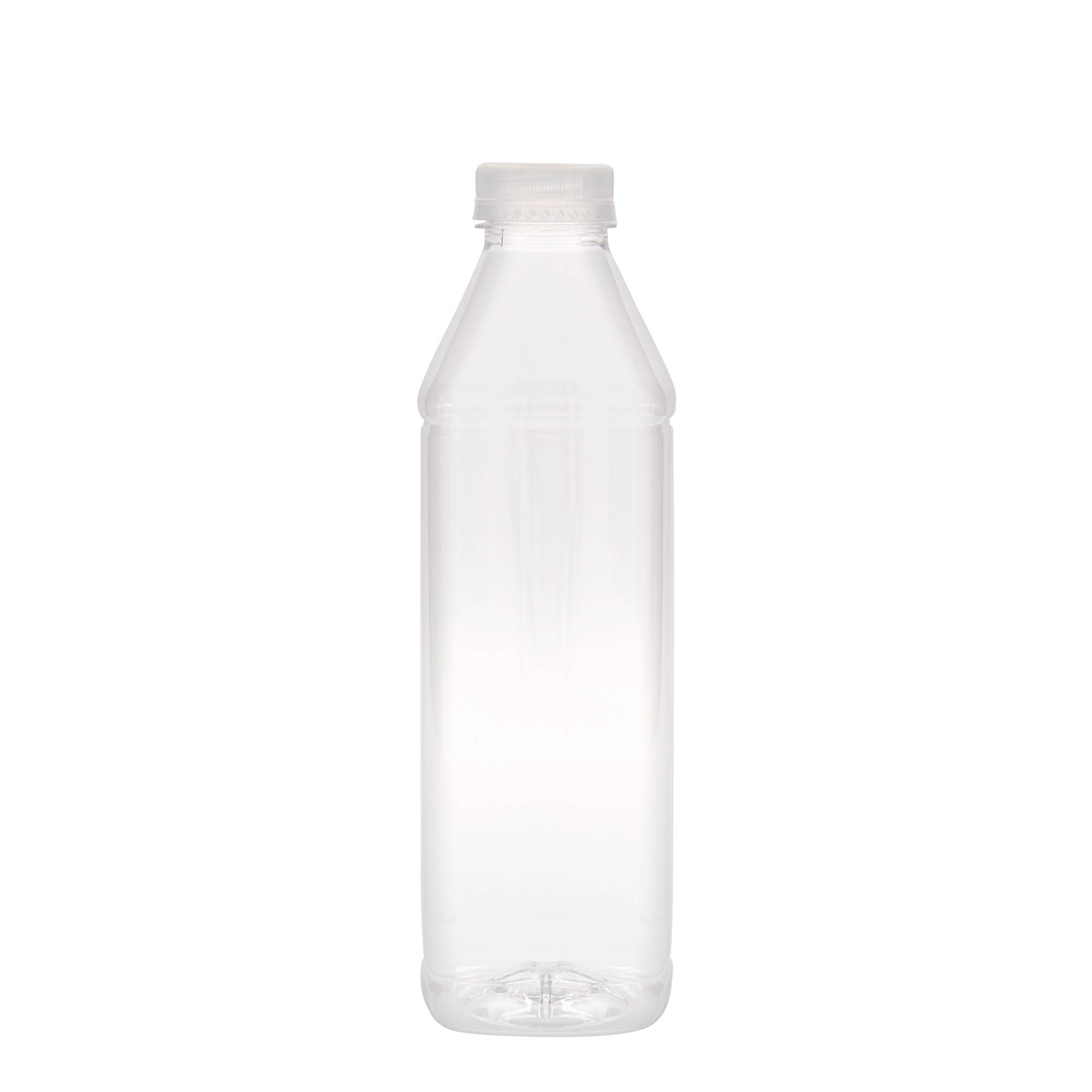 Garrafa PET 1.000 ml 'Milk and Juice Carré', quadrada, plástico, boca: 38 mm