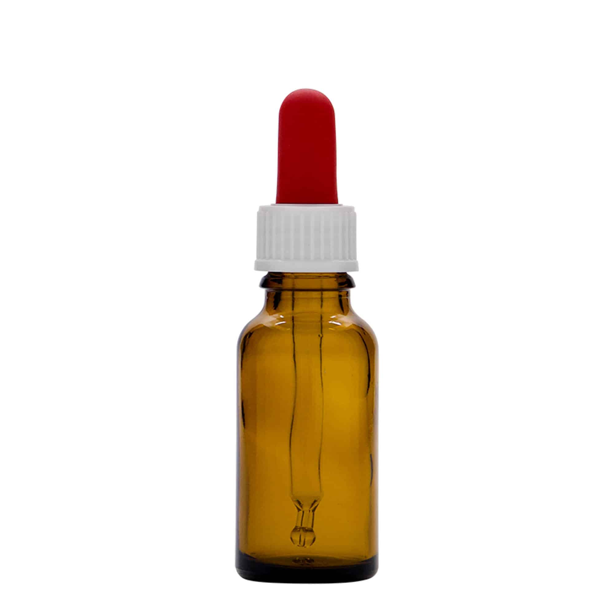 20 ml Frasco conta gotas farmacêutico, vidro, castanho, boca: DIN 18