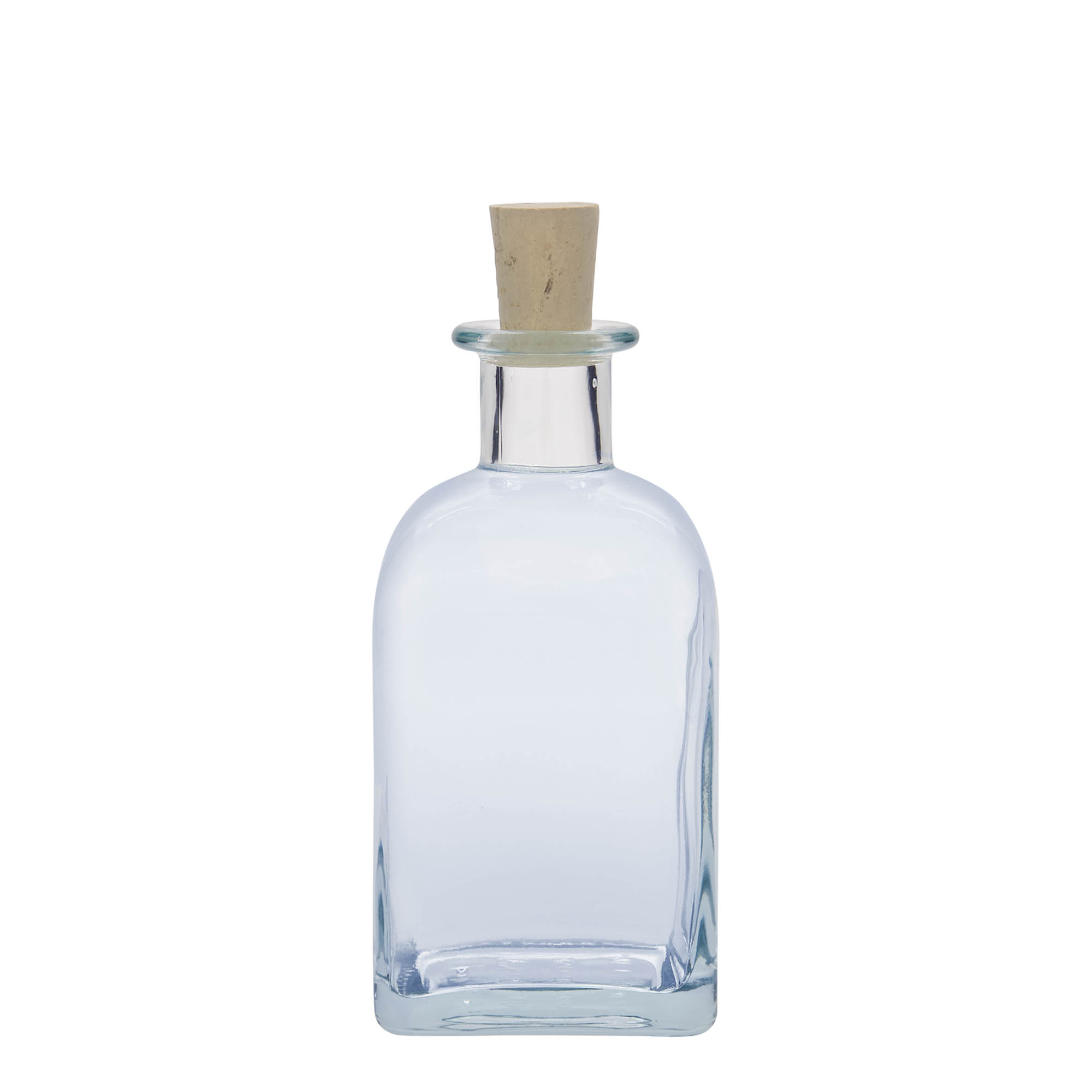 Frasco de vidro de 350 ml Apotheker Carré, quadrado, boca: cortiça Frasco de vidro de 350 ml Apotheker Carré, quadrado, boca: cortiça