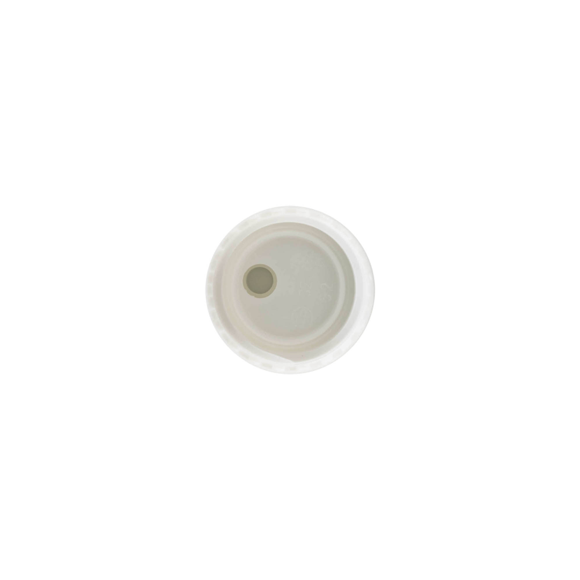 Tampa de rosca Disc Top, plástico PP, branca, para bocal: 24/410 Tampa de rosca Disc Top, plástico PP, branca, para bocal: 24/410