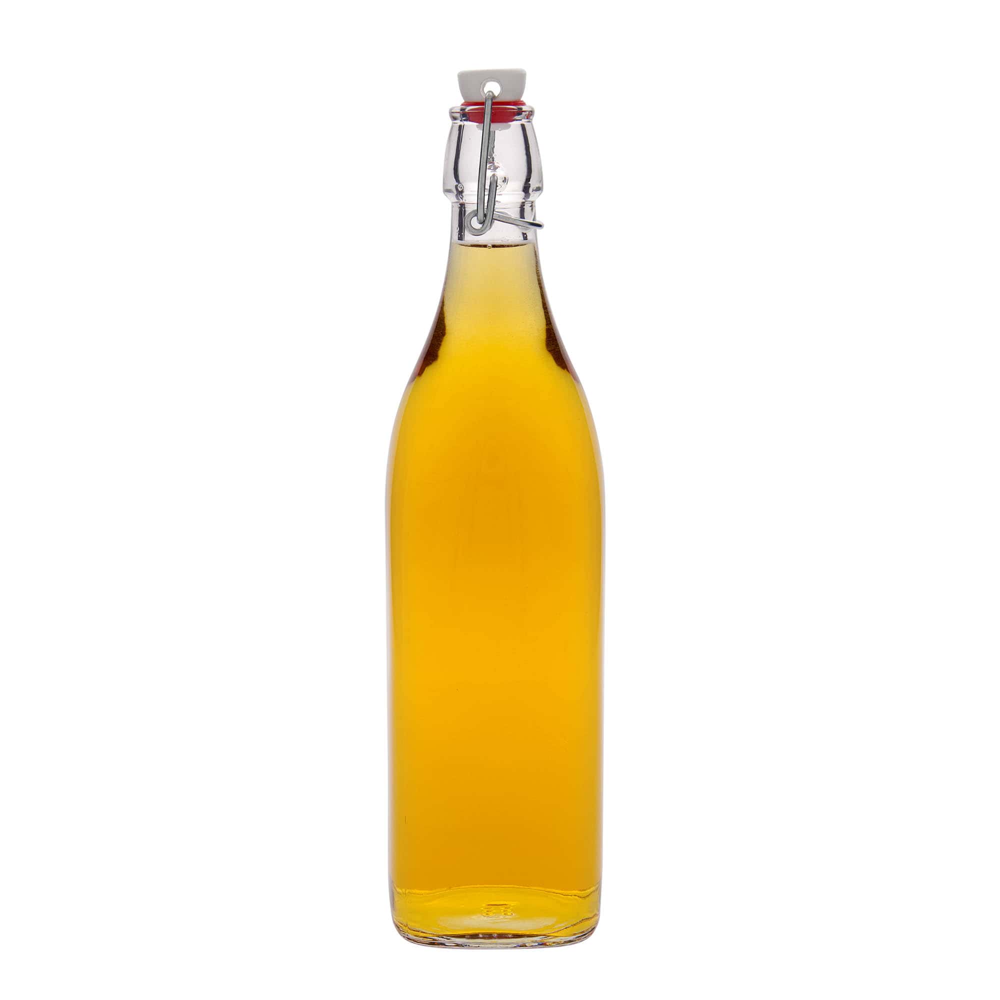 Garrafa de vidro 1.000 ml 'Swing', quadrada, boca: fecho de mola