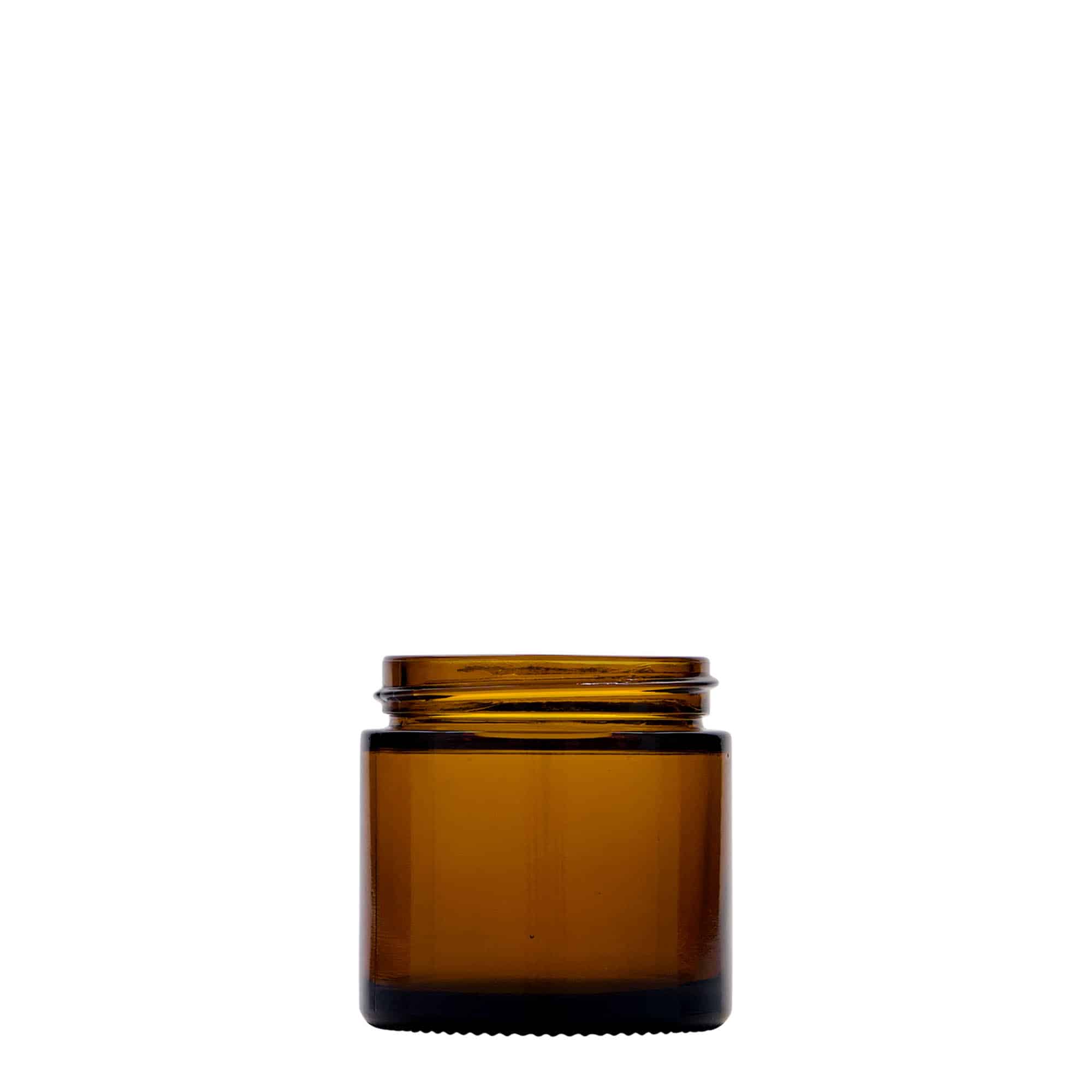 60 ml Pote 'Brown Line', vidro, castanho, boca: Tampa de rosca 60 ml Pote 'Brown Line', vidro, castanho, boca: Tampa de rosca