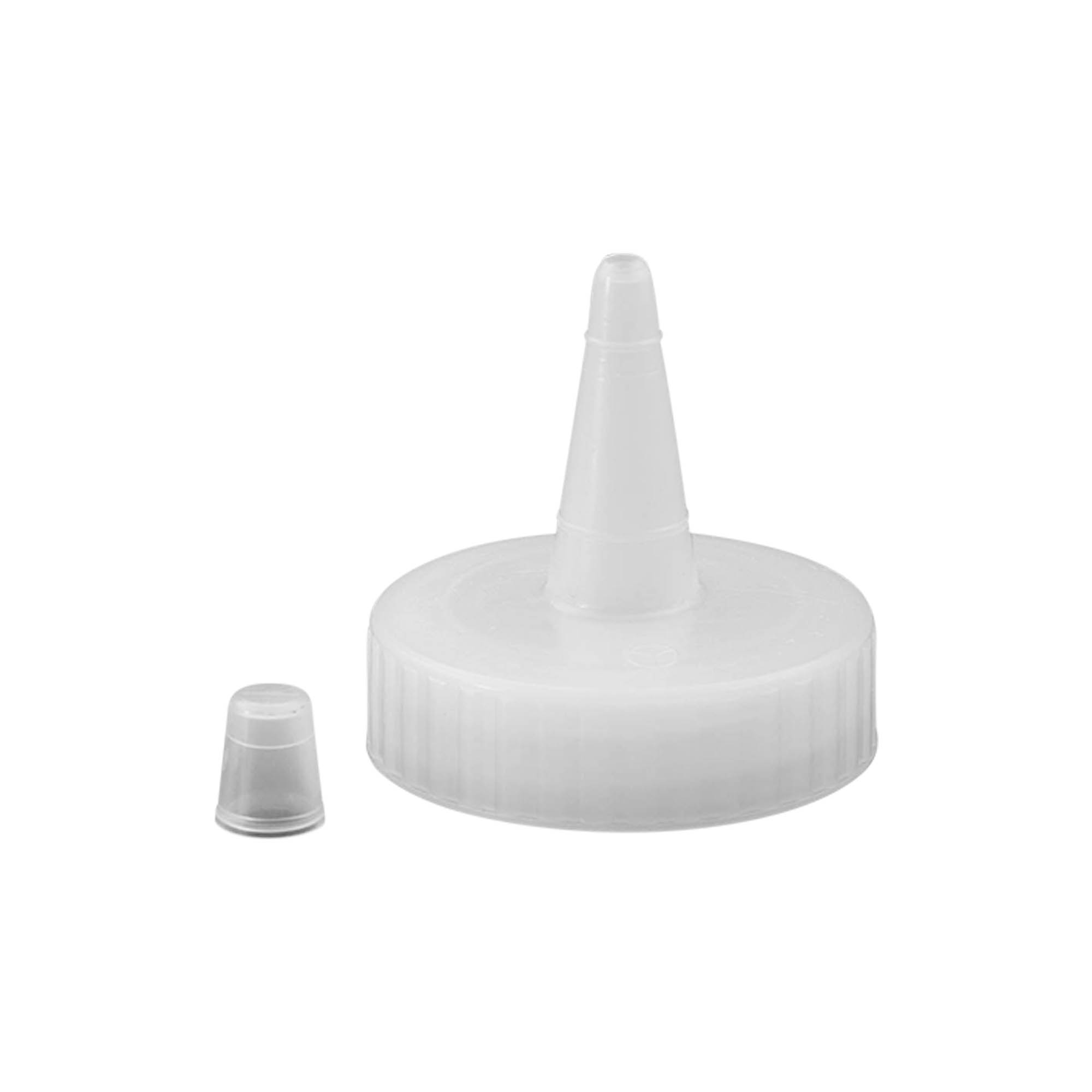 Tampa de rosca com bico de esguicho, plástico PP, branco, para abertura: 38/400