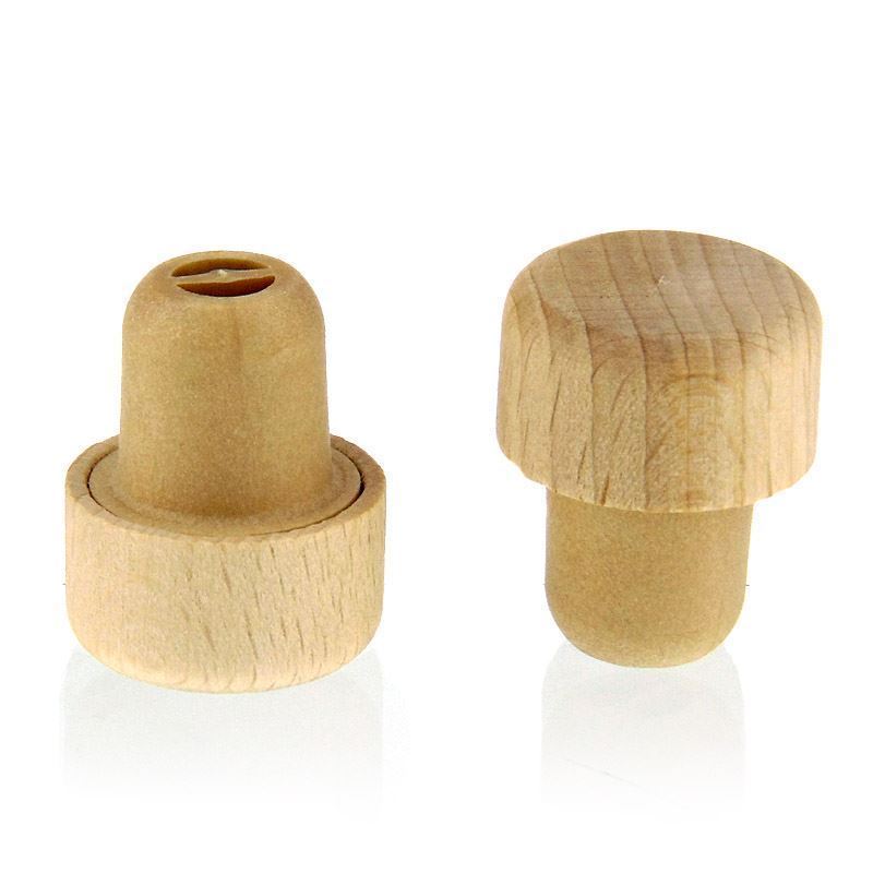 Rolha de pega com abertura dosadora 19 mm, madeira/plástico, bege, para gargalo: cortiça Rolha de pega com abertura dosadora 19 mm, madeira/plástico, bege, para gargalo: cortiça