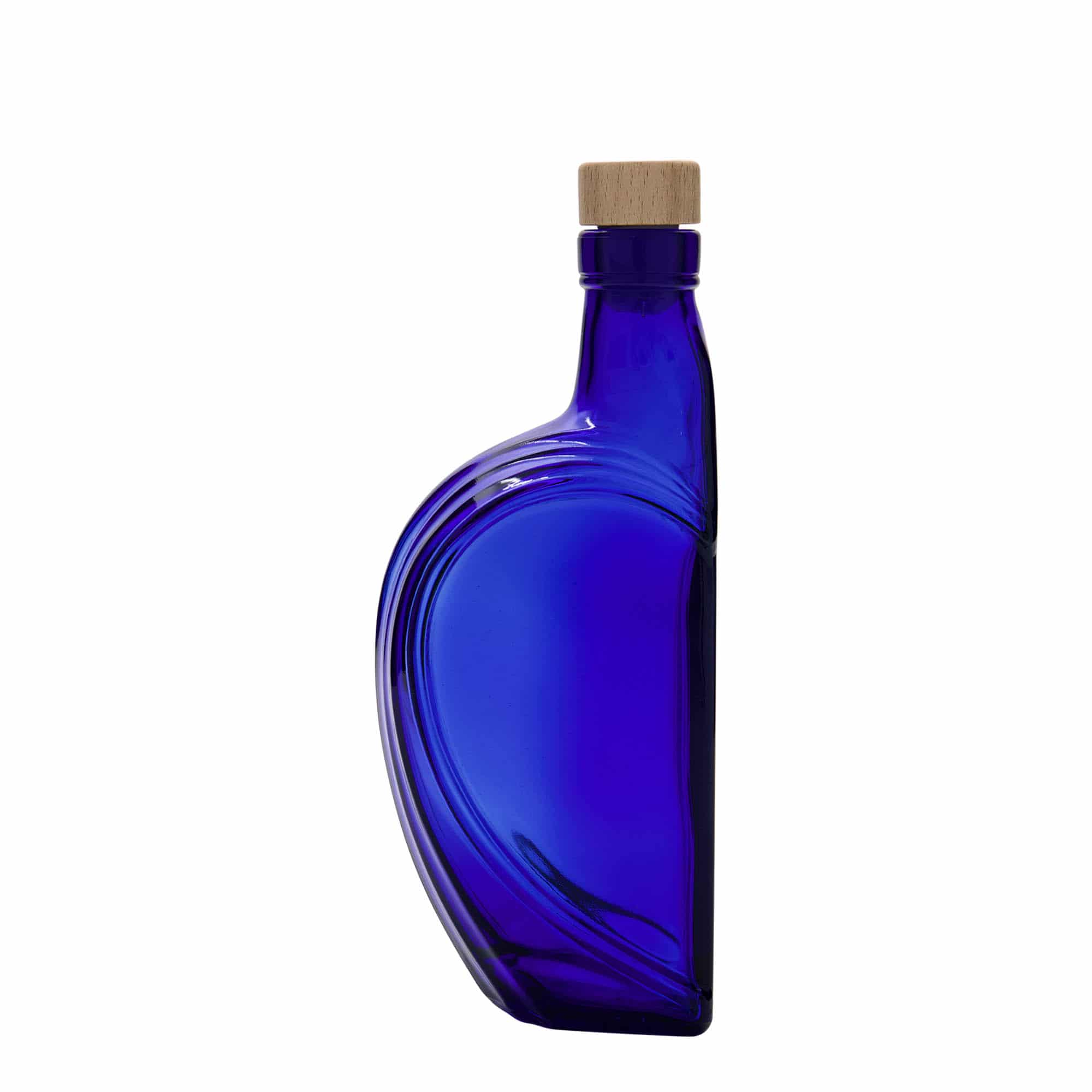 375 ml Garrafa de vidro 'Sweethearts', retangular, azul real, boca: Cortiça