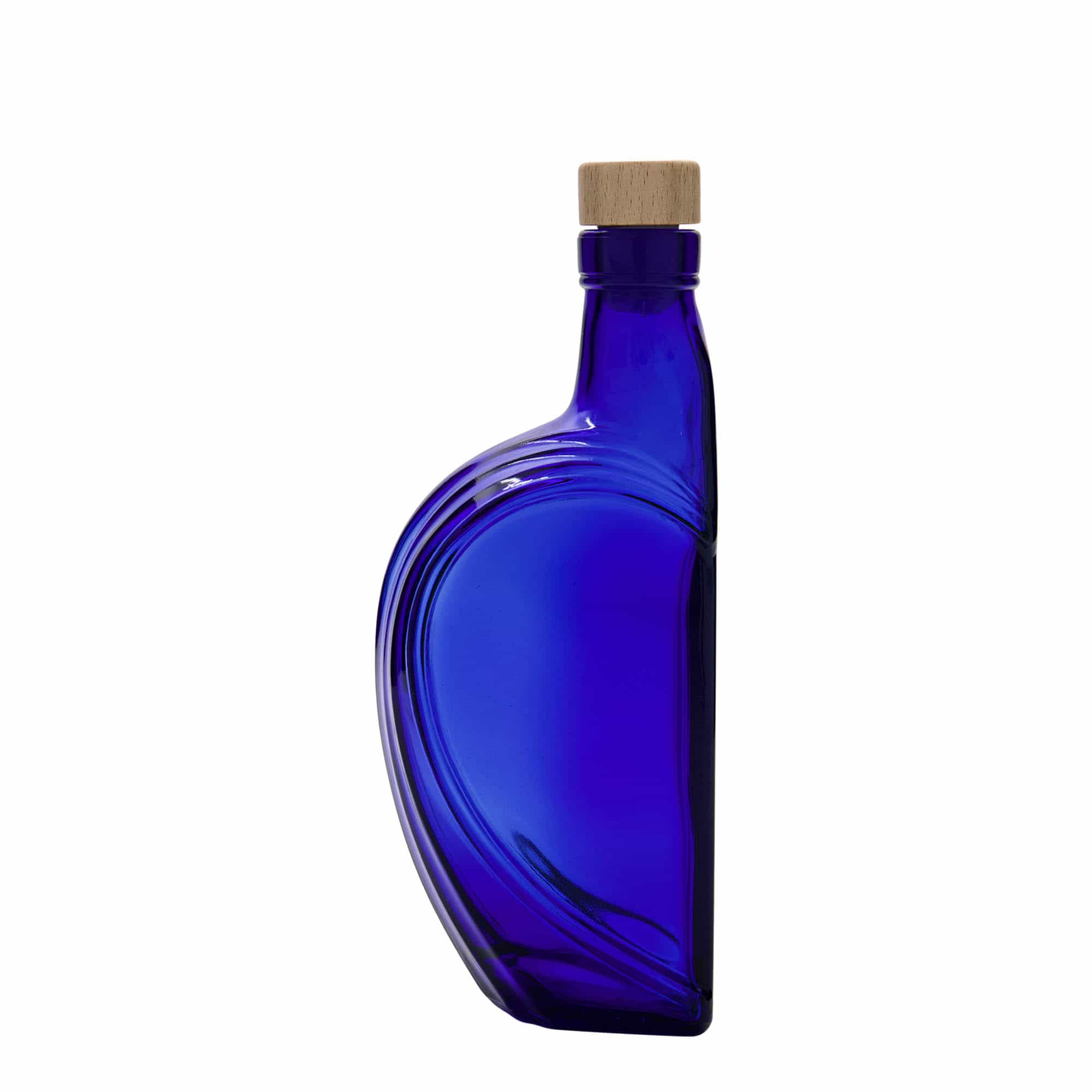 Garrafa de vidro de 375 ml 'Sweethearts', rectangular, azul royal, abertura: cortiça
