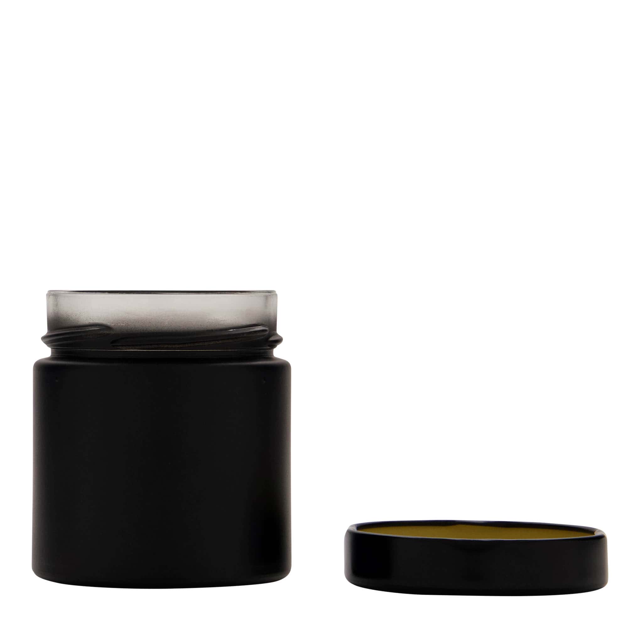 220 ml Frasco redondo 'Aurora', preto, Boca: Deep-Twist-Off (DTO 66)