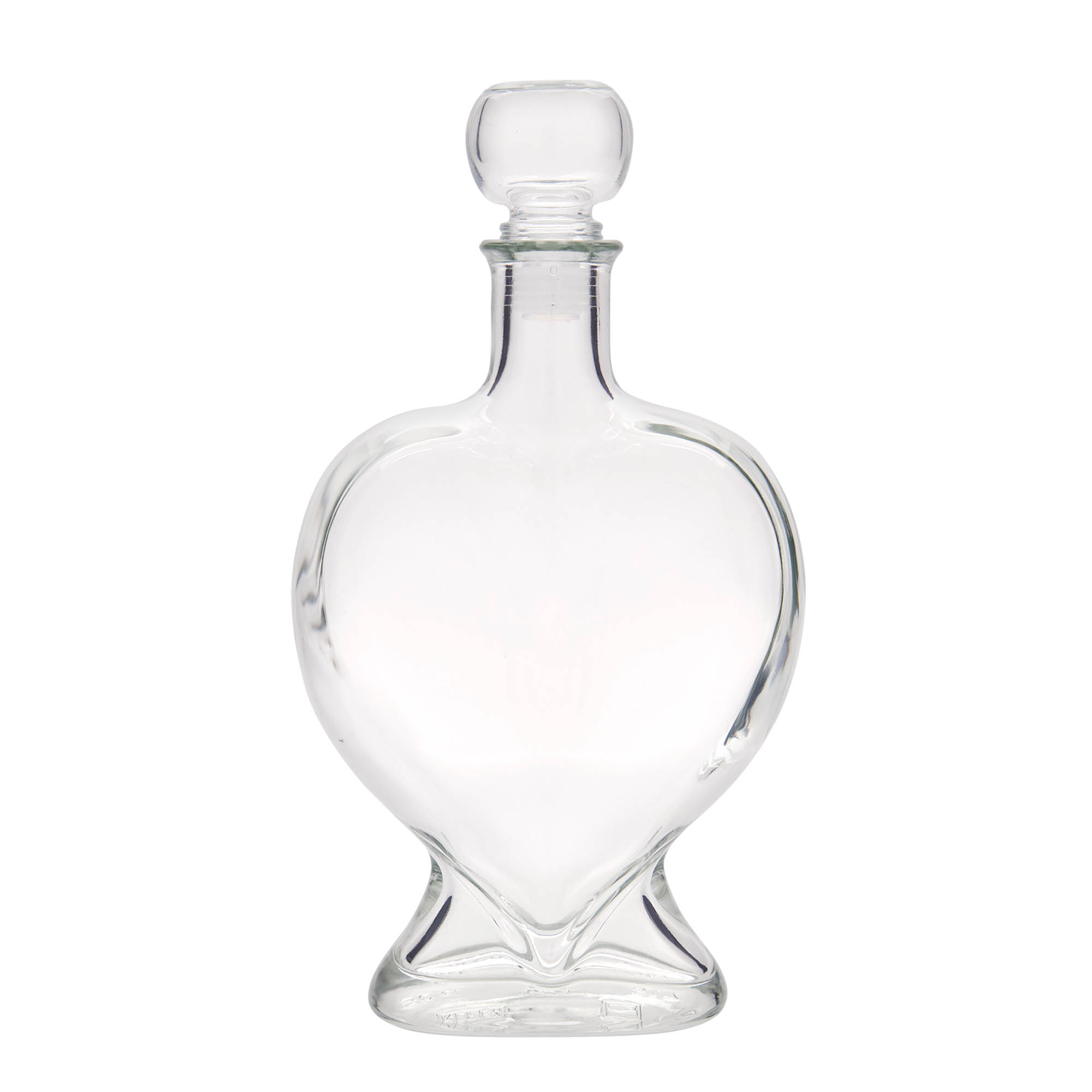 Garrafa de vidro de 500 ml 'Coração', Boca: Cortiça